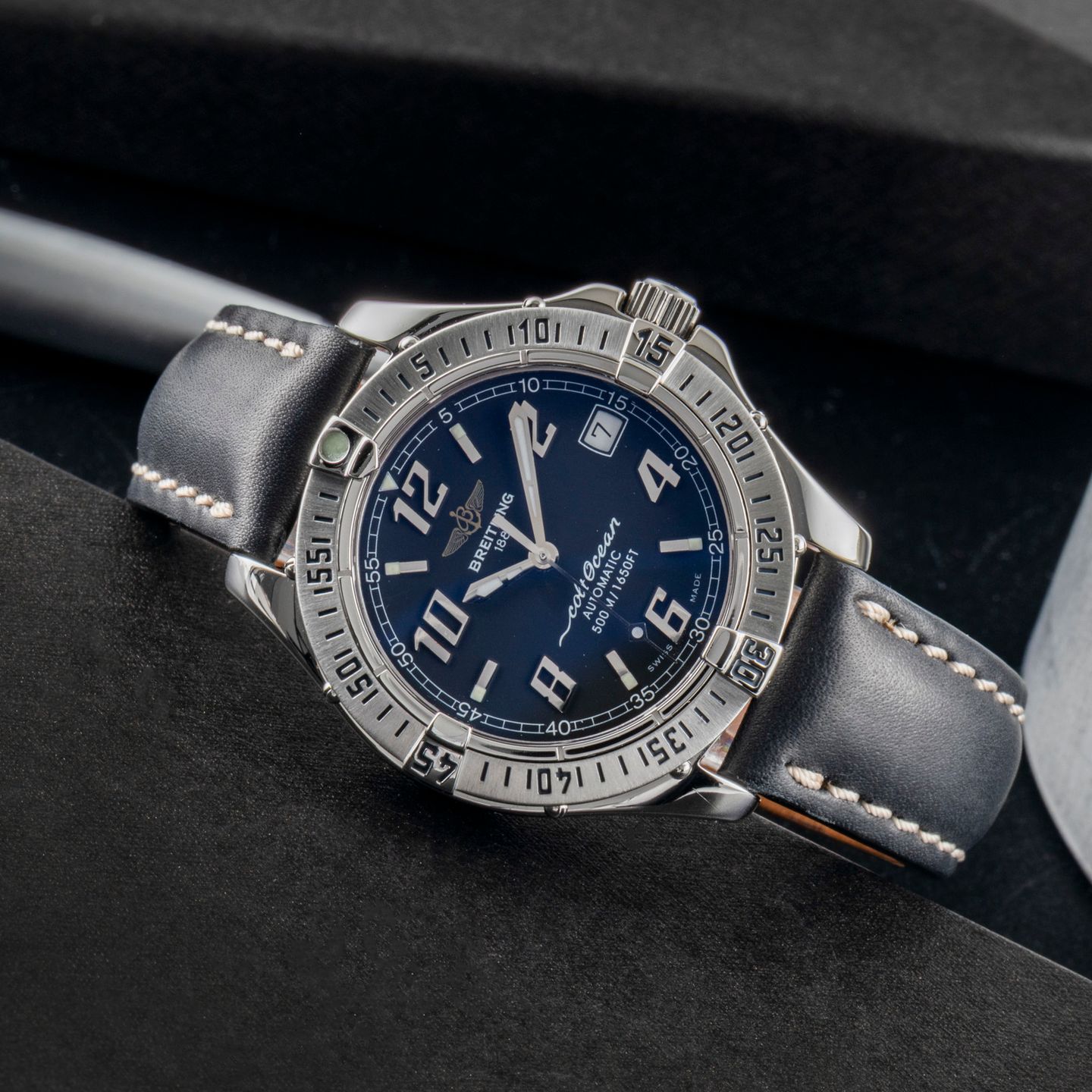 Breitling Colt Automatic A17350 (2000) - Black dial 38 mm Steel case (2/8)