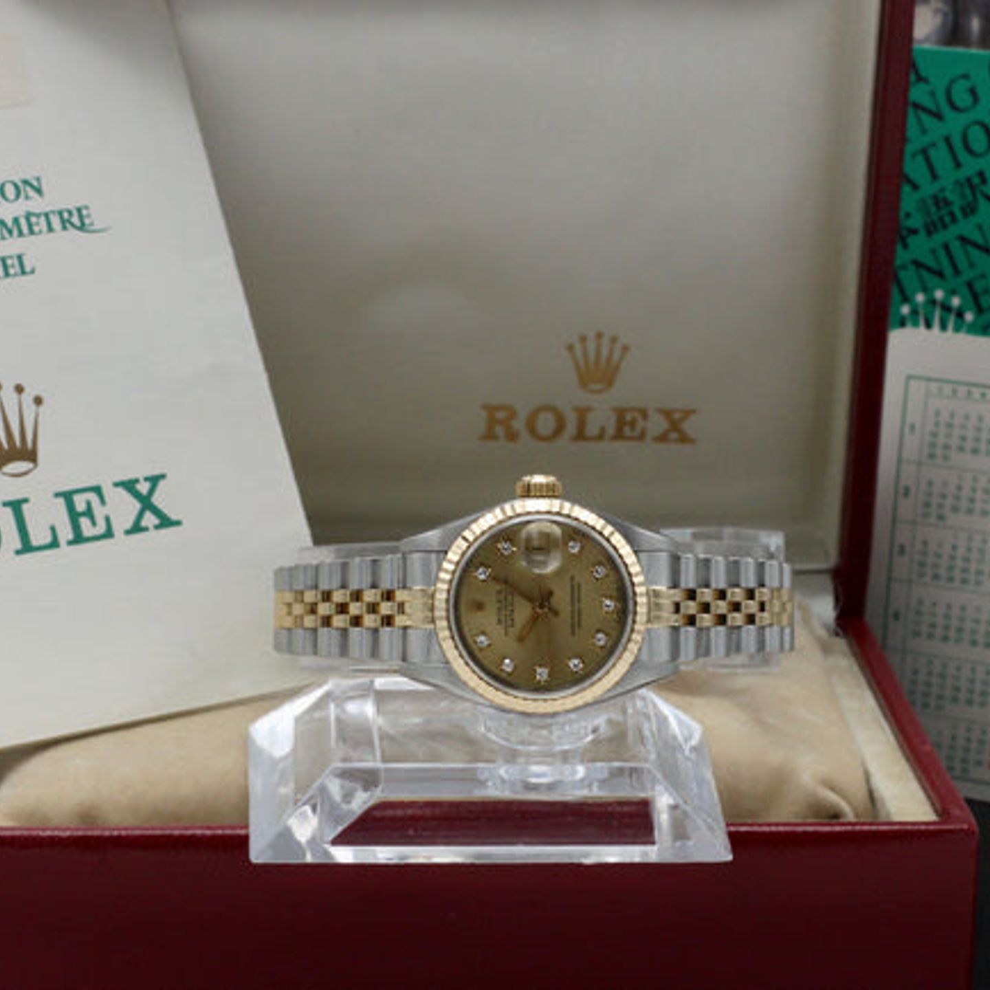 Rolex Lady-Datejust 69173 (1989) - Gold dial 26 mm Gold/Steel case (3/7)