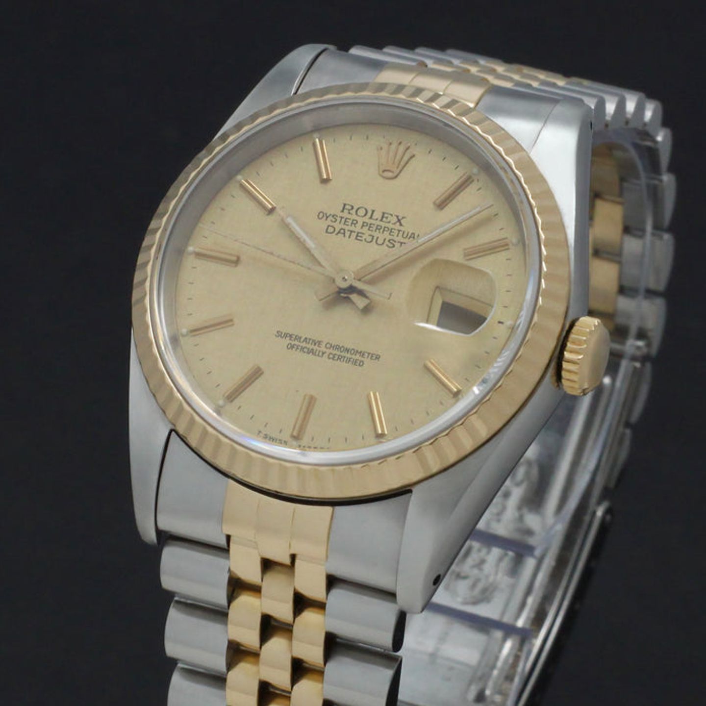 Rolex Datejust 36 16233 (1989) - Goud wijzerplaat 36mm Goud/Staal (7/7)