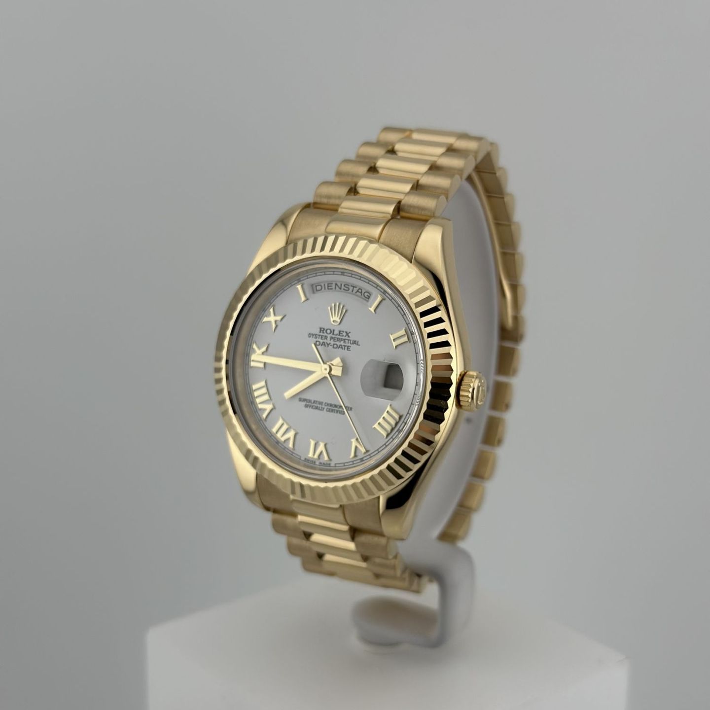 Rolex Day-Date II 218238 (2009) - White dial 41 mm Yellow Gold case (4/8)
