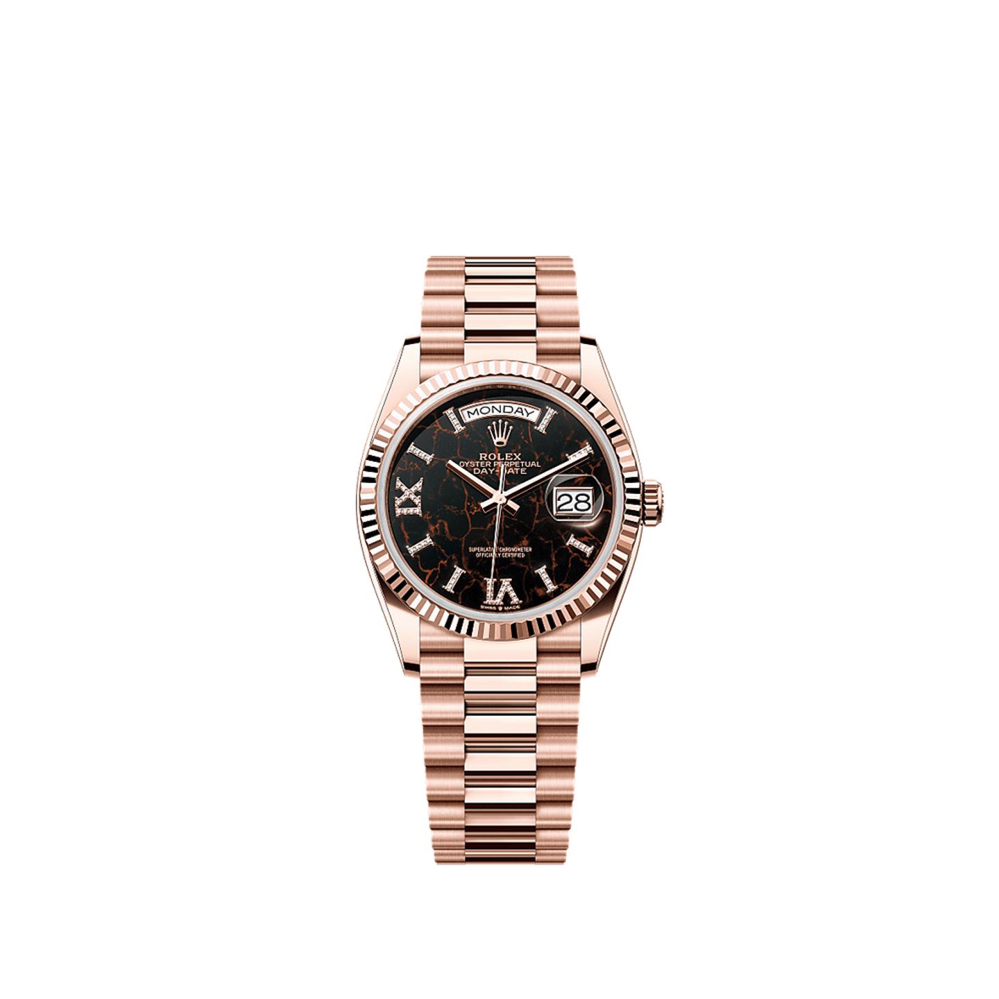 Rolex Day-Date 36 128235 (2025) - Black dial 36 mm Rose Gold case (1/1)