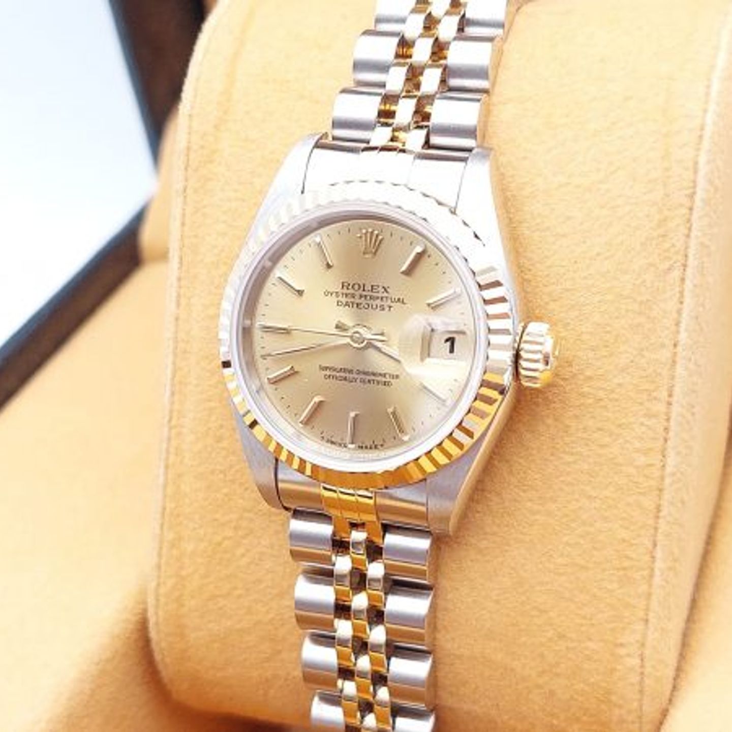 Rolex Lady-Datejust 69173 (1998) - Champagne dial 26 mm Gold/Steel case (6/8)