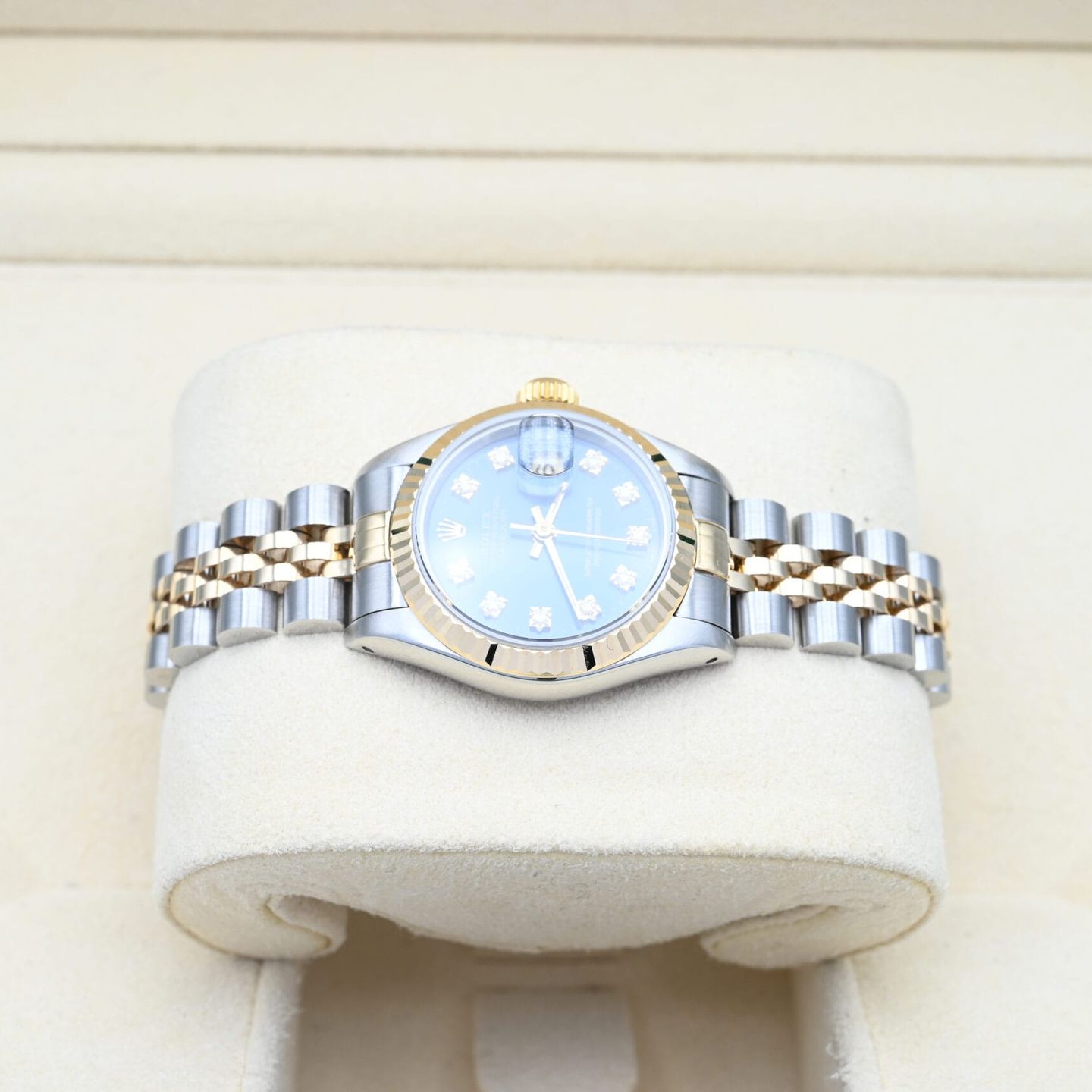 Rolex Lady-Datejust 69173 (1988) - Blauw wijzerplaat 26mm Goud/Staal (3/7)