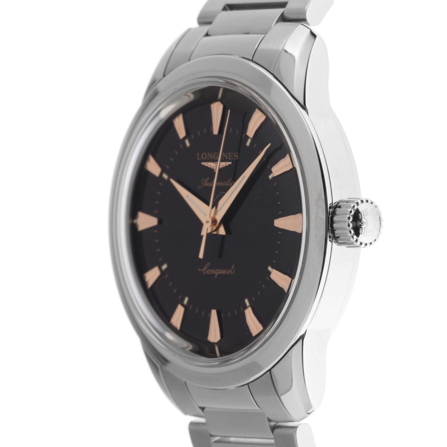 Longines Conquest Heritage L1.649.4.52.6 (2025) - Zwart wijzerplaat 38mm Staal (4/7)