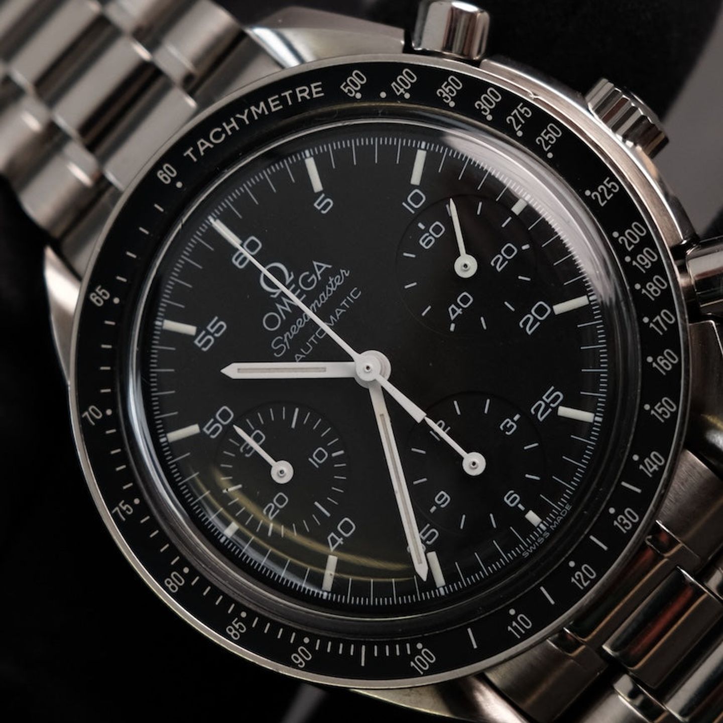 Omega Speedmaster 3510.5 (Unknown (random serial)) - Black dial 39 mm Steel case (3/8)