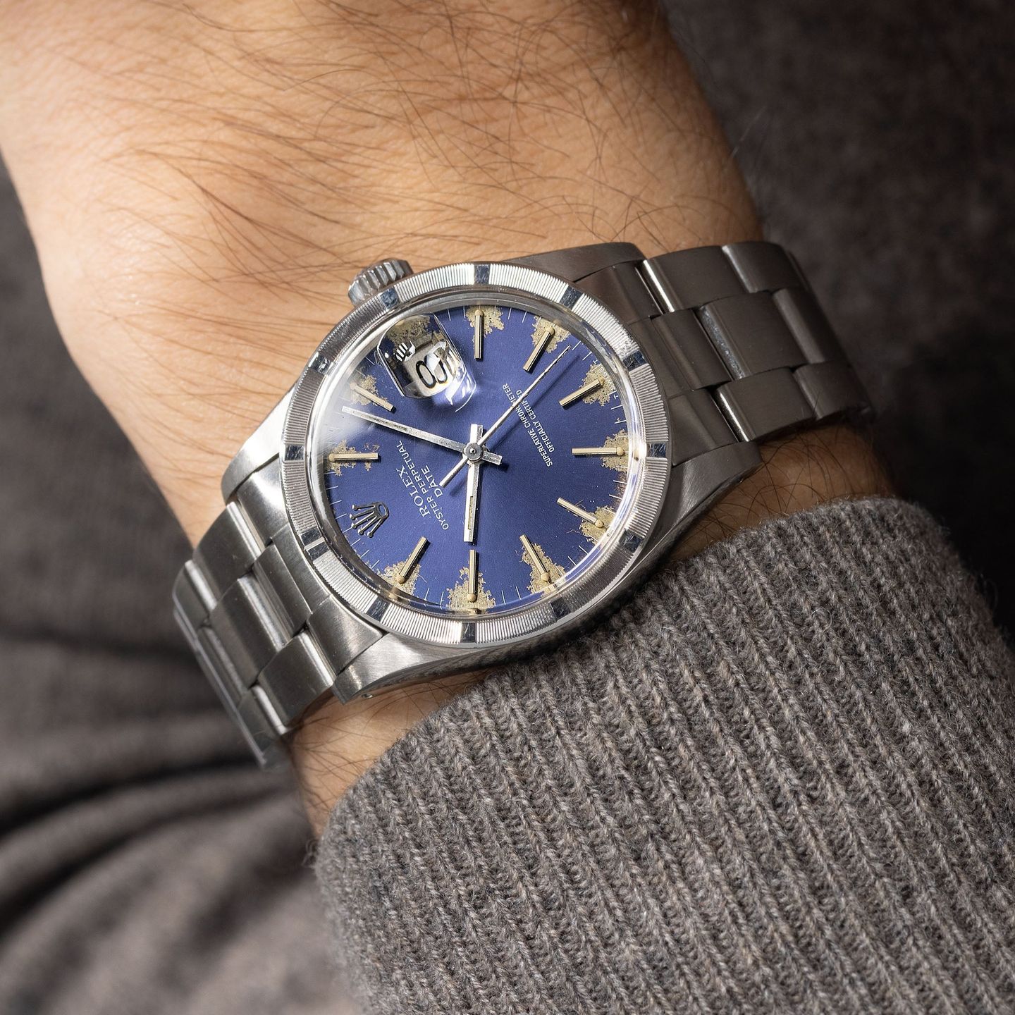 Rolex Oyster Perpetual Date 1501 (1979) - Blue dial 34 mm Steel case (1/8)