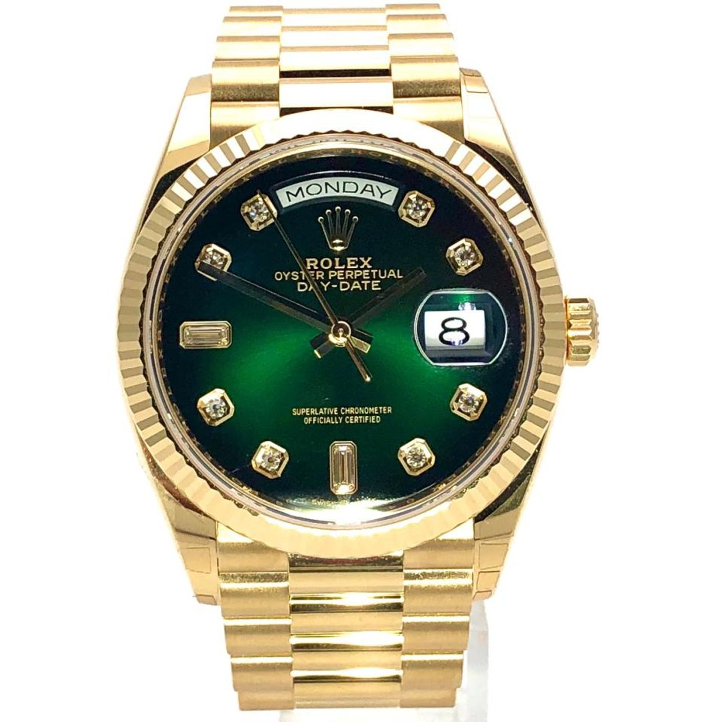 Rolex Day-Date 36 128238 (2022) - Green dial 36 mm Yellow Gold case (2/8)