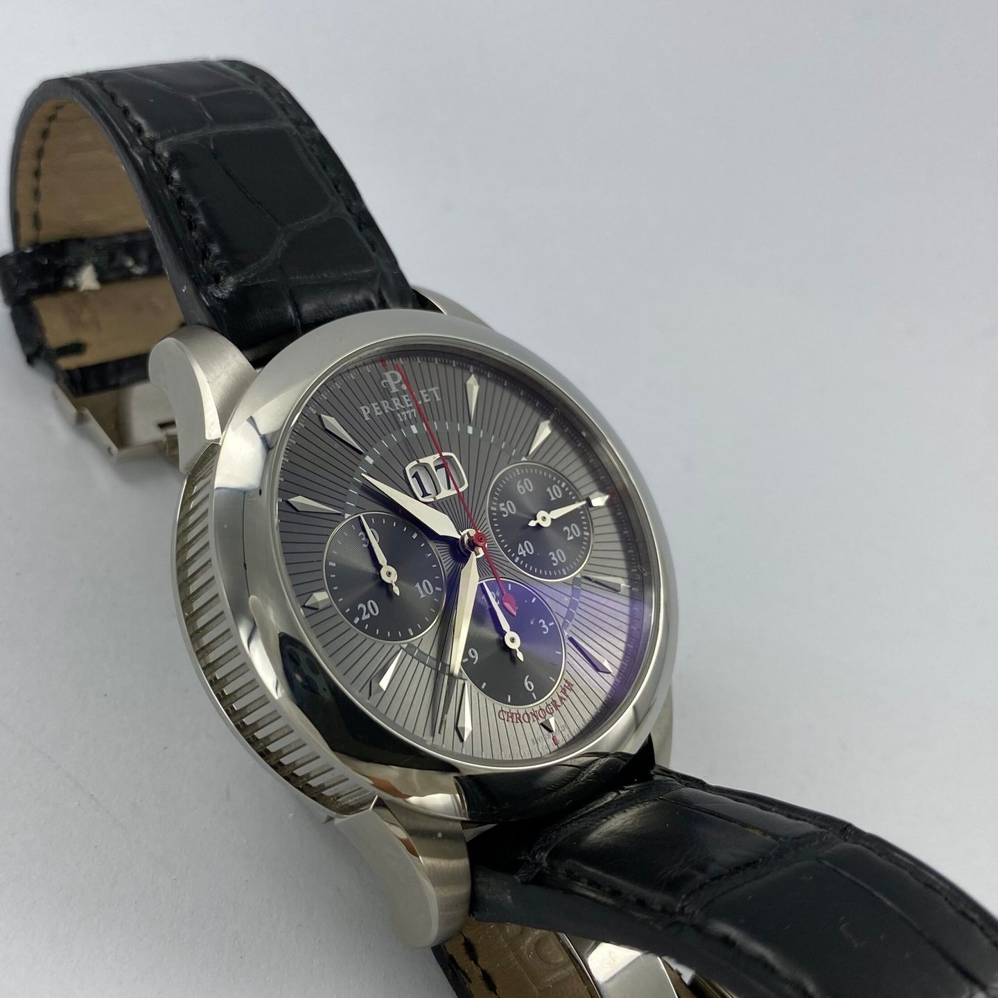 Perrelet Big Date A1008 (2008) - Black dial 42 mm Steel case (3/7)