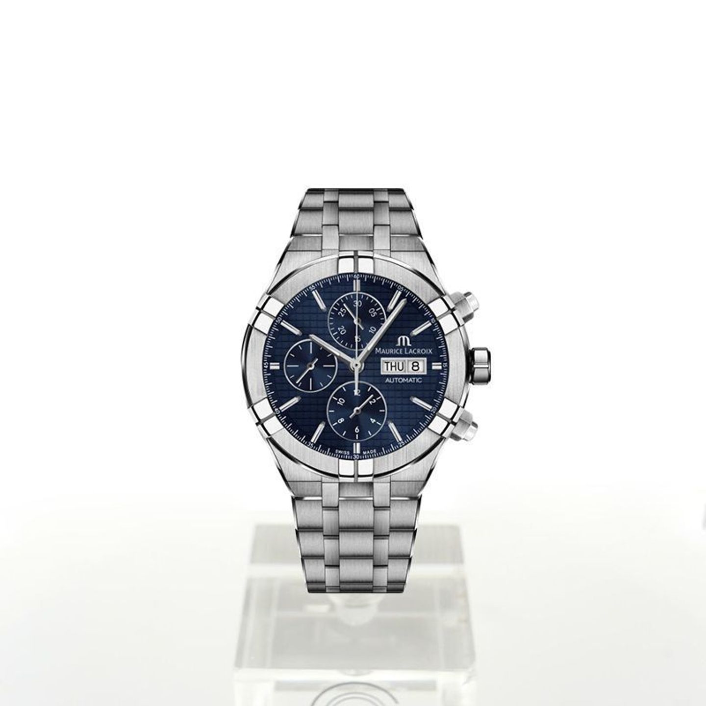Maurice Lacroix Aikon AI6038-SS002-430-1 (2023) - Blauw wijzerplaat 44mm Staal (2/2)