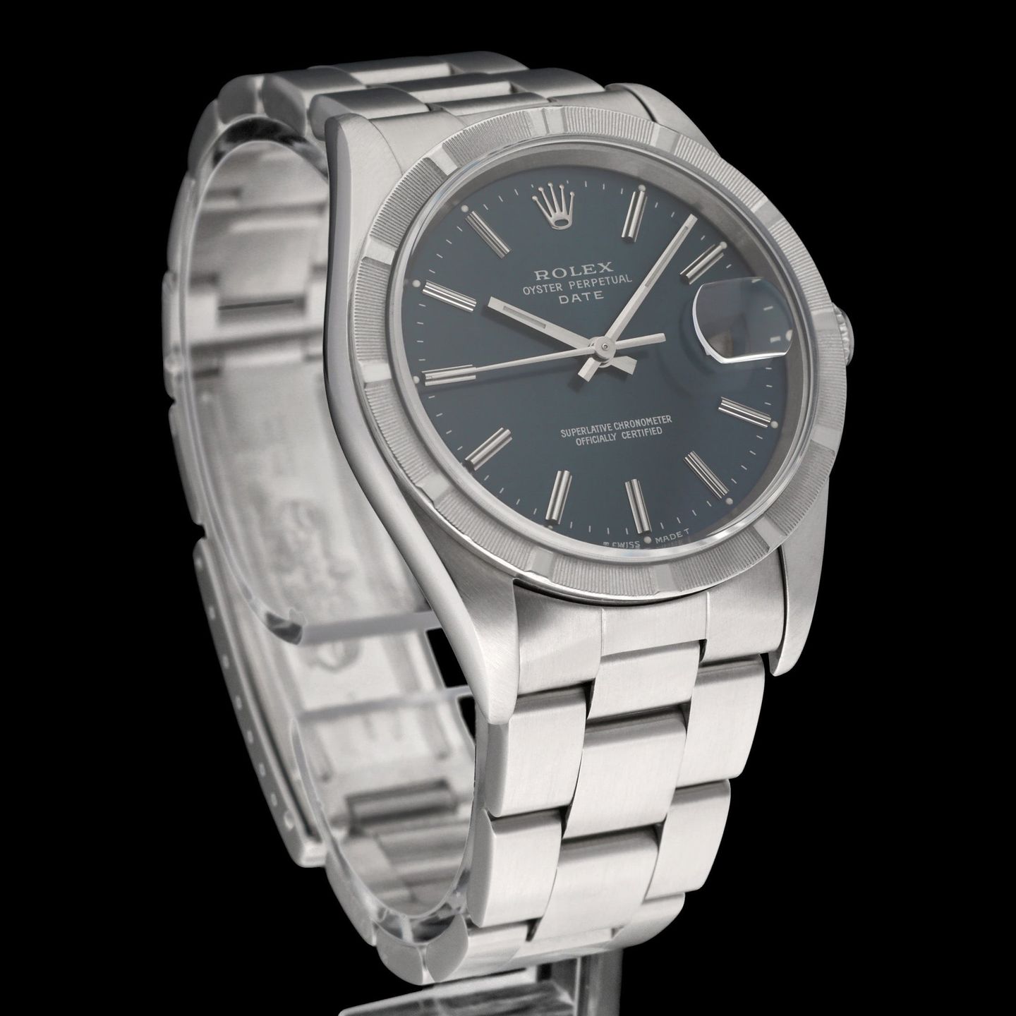 Rolex Oyster Perpetual Date 15210 (1993) - Blue dial 34 mm Steel case (3/7)