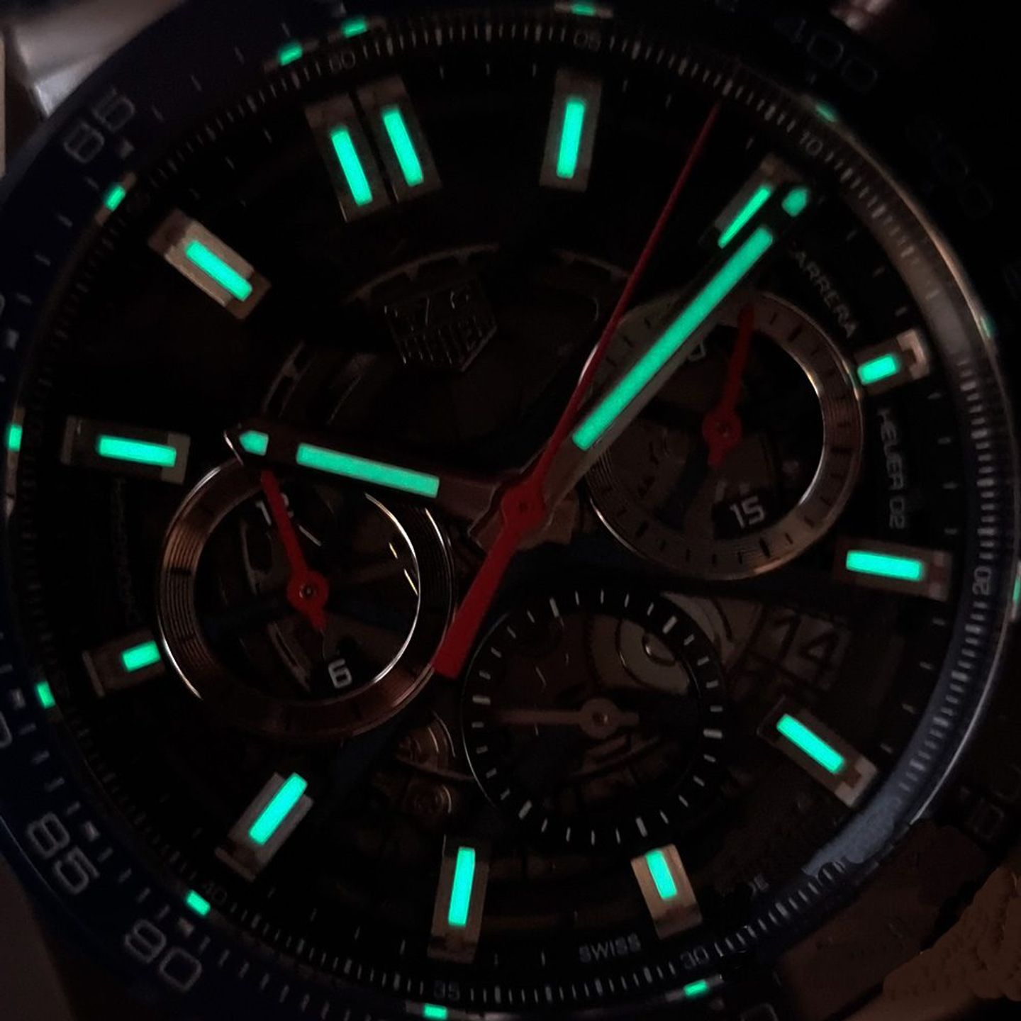 TAG Heuer Carrera CBG2011.FC6430 (2025) - Transparant wijzerplaat 43mm Staal (4/8)