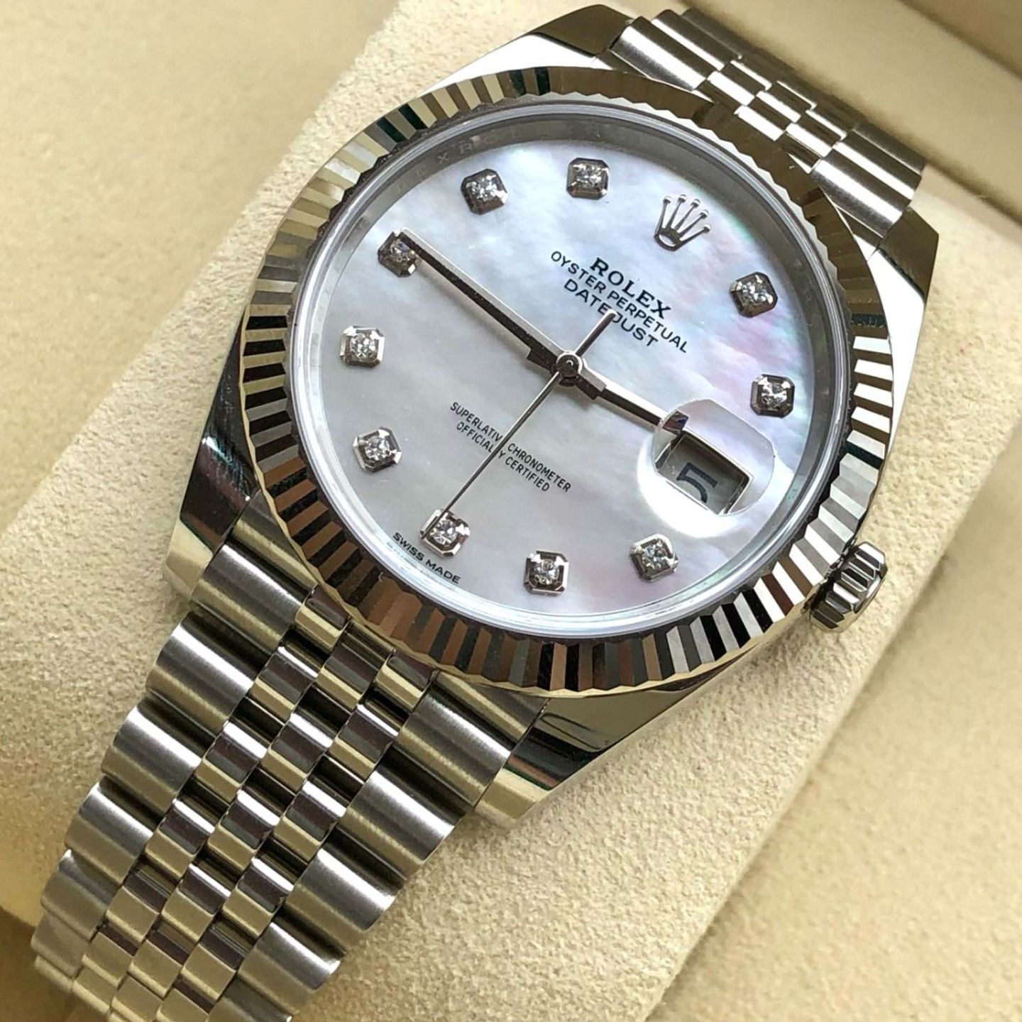 Rolex Datejust 41 126334 (2023) - Pearl dial 41 mm Steel case (7/8)