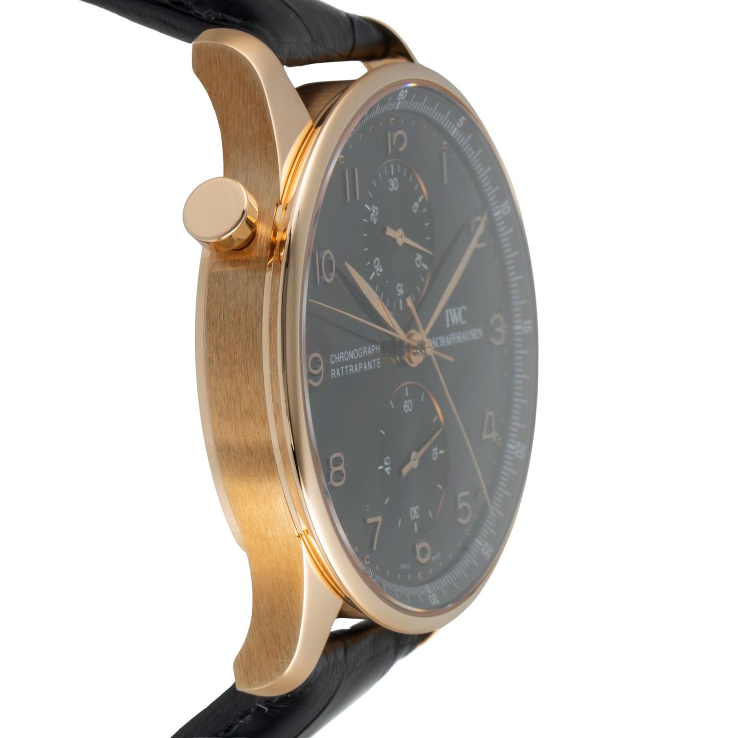 IWC Portuguese Chronograph IW371210 (Unknown (random serial)) - Black dial 41 mm Rose Gold case (7/8)