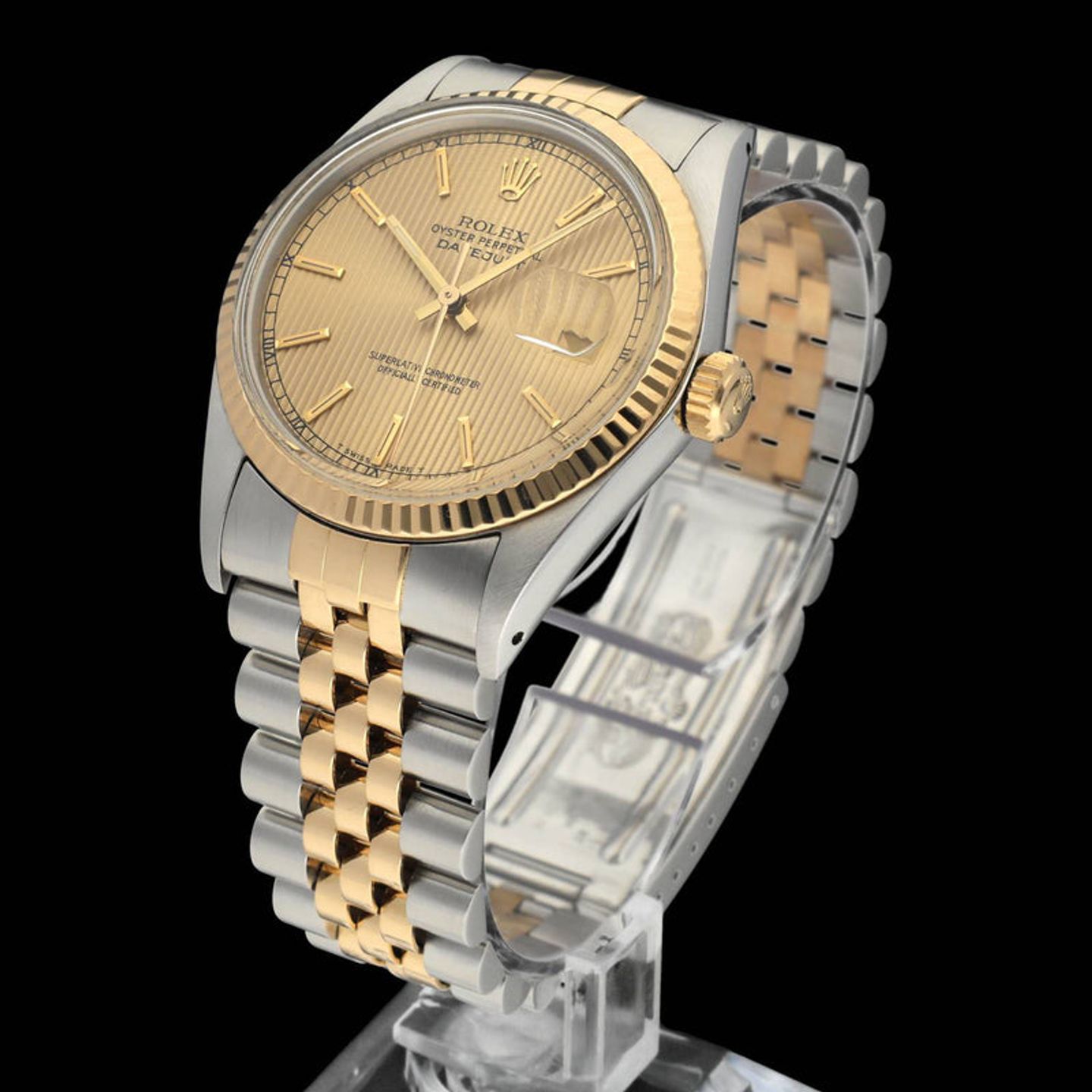 Rolex Datejust 36 16013 (1987) - Gold dial 36 mm Gold/Steel case (2/7)