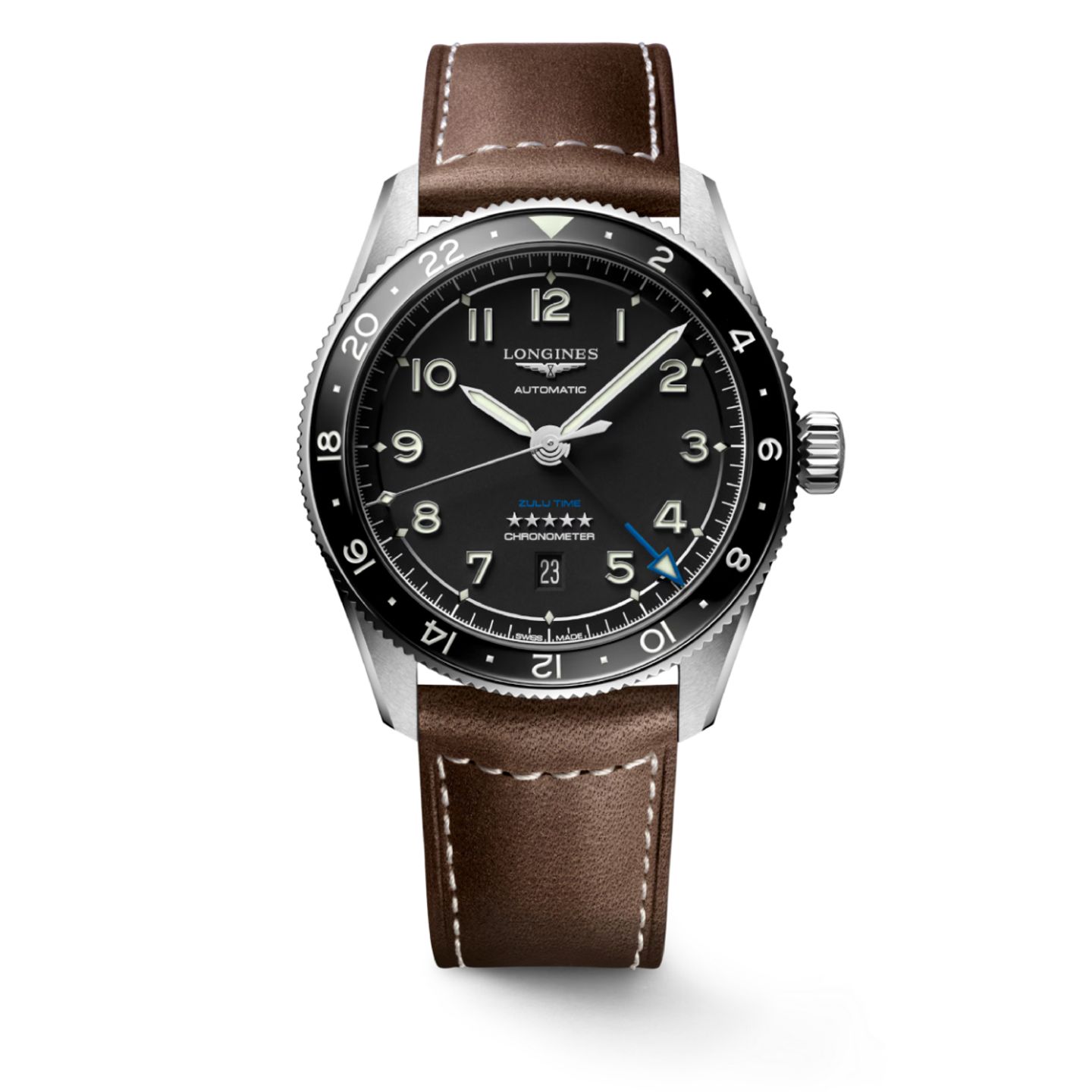 Longines Spirit L3.812.4.53.2 (2023) - Zwart wijzerplaat 42mm Staal (1/8)