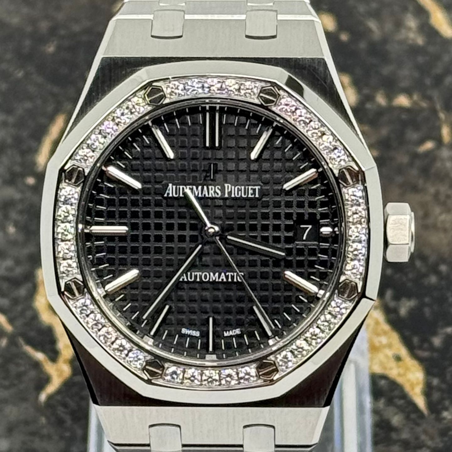 Audemars Piguet Royal Oak Lady 15451ST.ZZ.1256ST.01 (2014) - Black dial 37 mm Steel case (6/8)