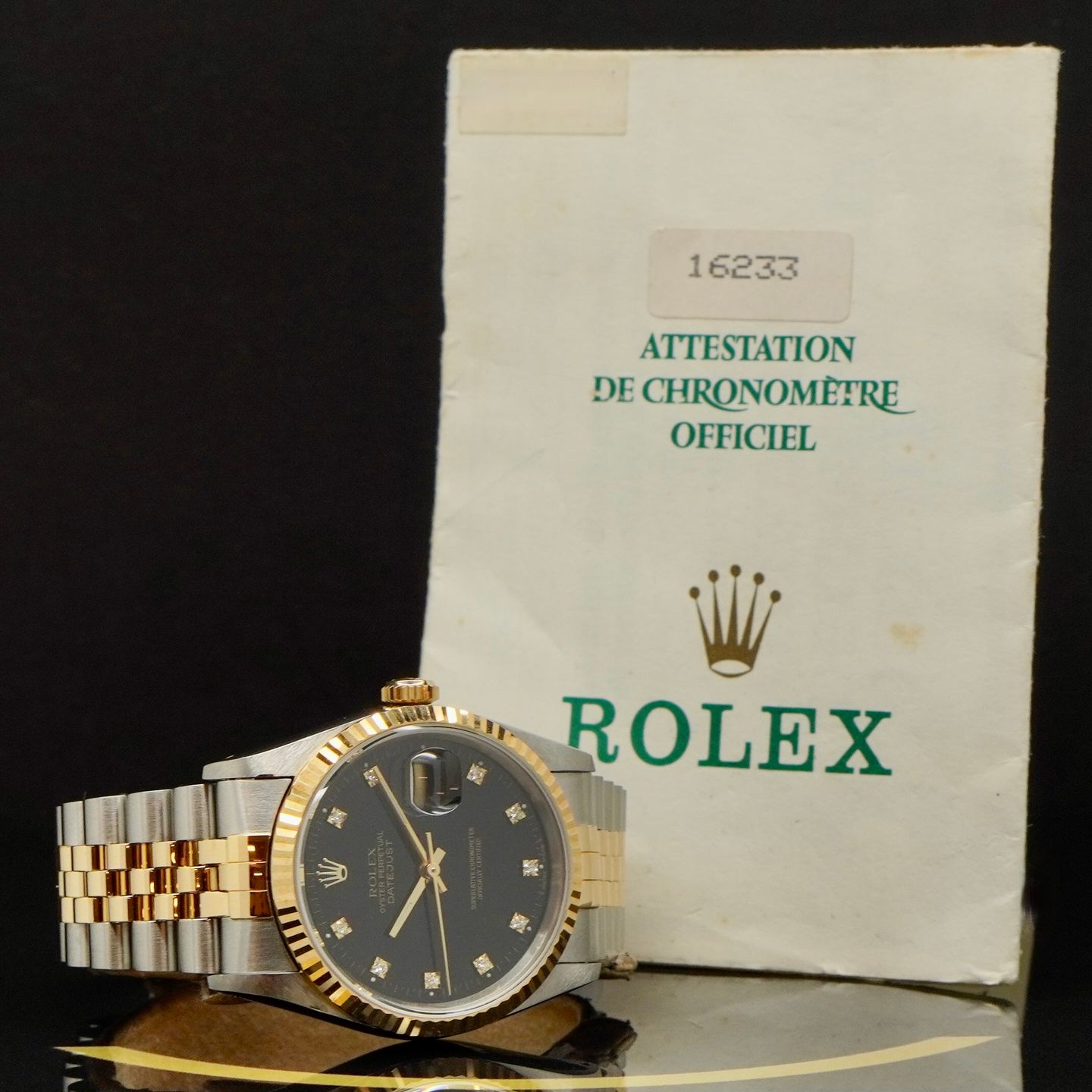 Rolex Datejust 36 16233 (1994) - Black dial 36 mm Gold/Steel case (5/7)