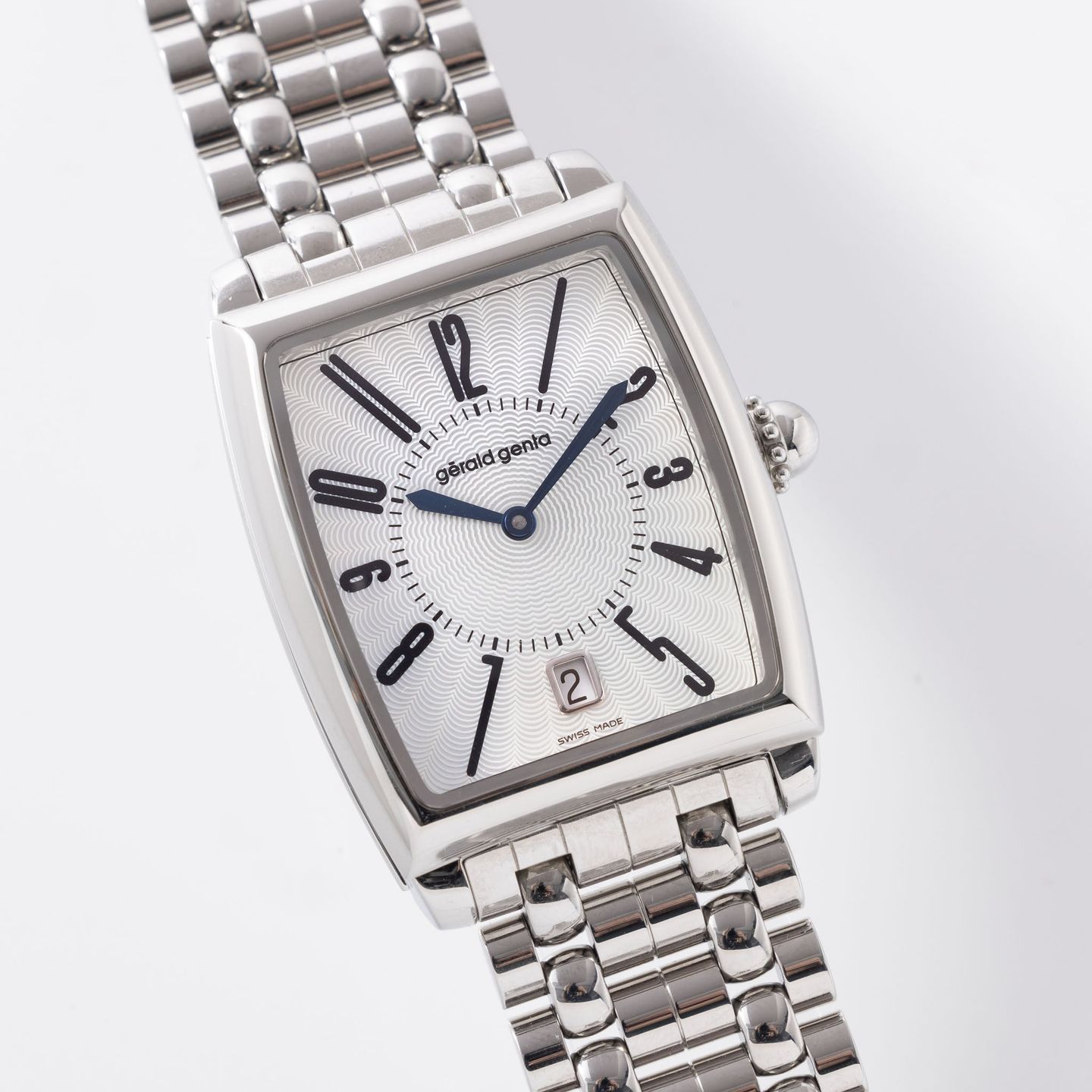 Gérald Genta Solo SS0.M10 (2000) - Pearl dial 37 mm Steel case (2/6)