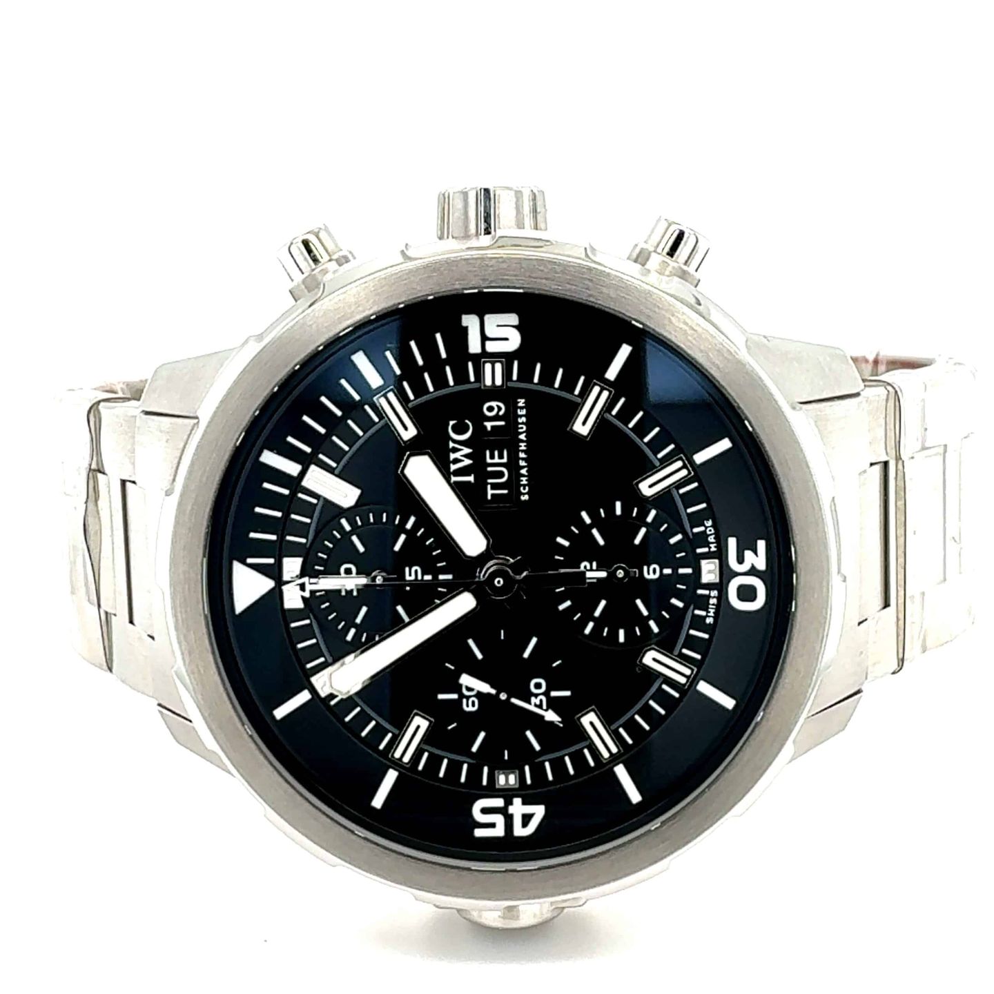 IWC Aquatimer Chronograph IW376804 (2015) - Zwart wijzerplaat 44mm Staal (1/8)