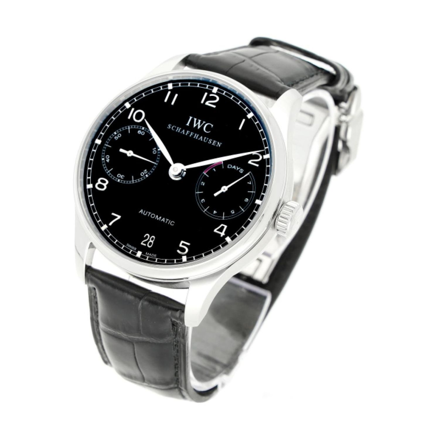 IWC Portuguese Automatic IW5001 (2008) - Black dial 42 mm Steel case (2/5)