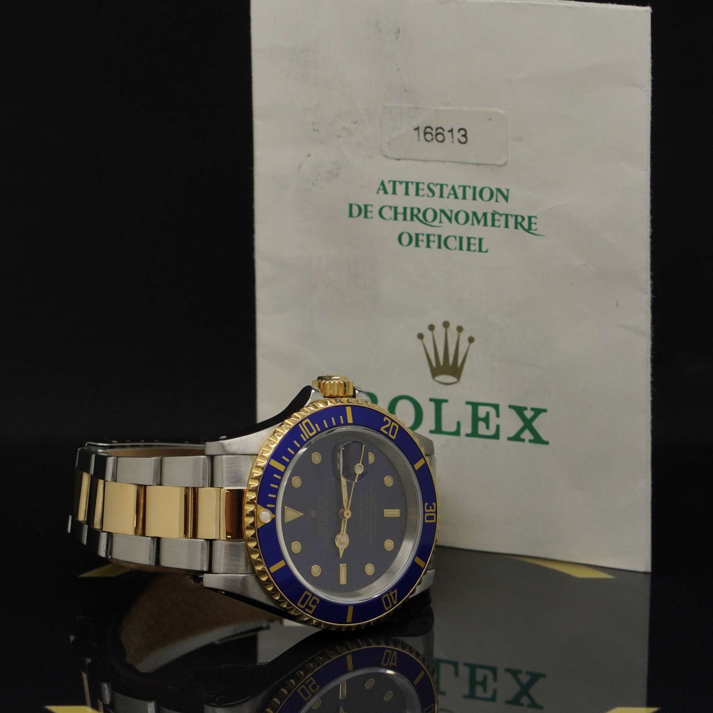 Rolex Submariner Date 16613 (1991) - Paars wijzerplaat 40mm Goud/Staal (5/7)