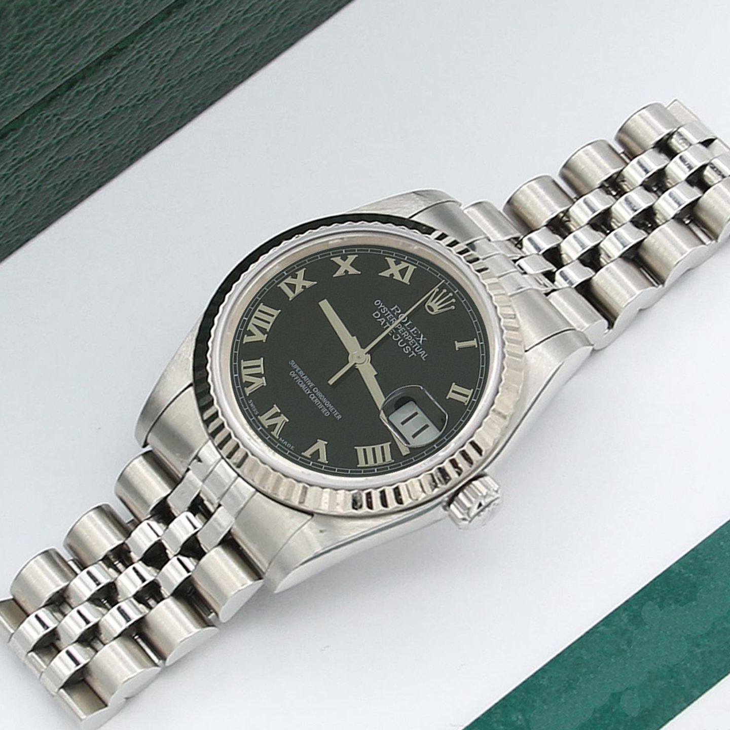 Rolex Datejust 31 68274 (Onbekend (willekeurig serienummer)) - Zwart wijzerplaat 31mm Staal (2/6)