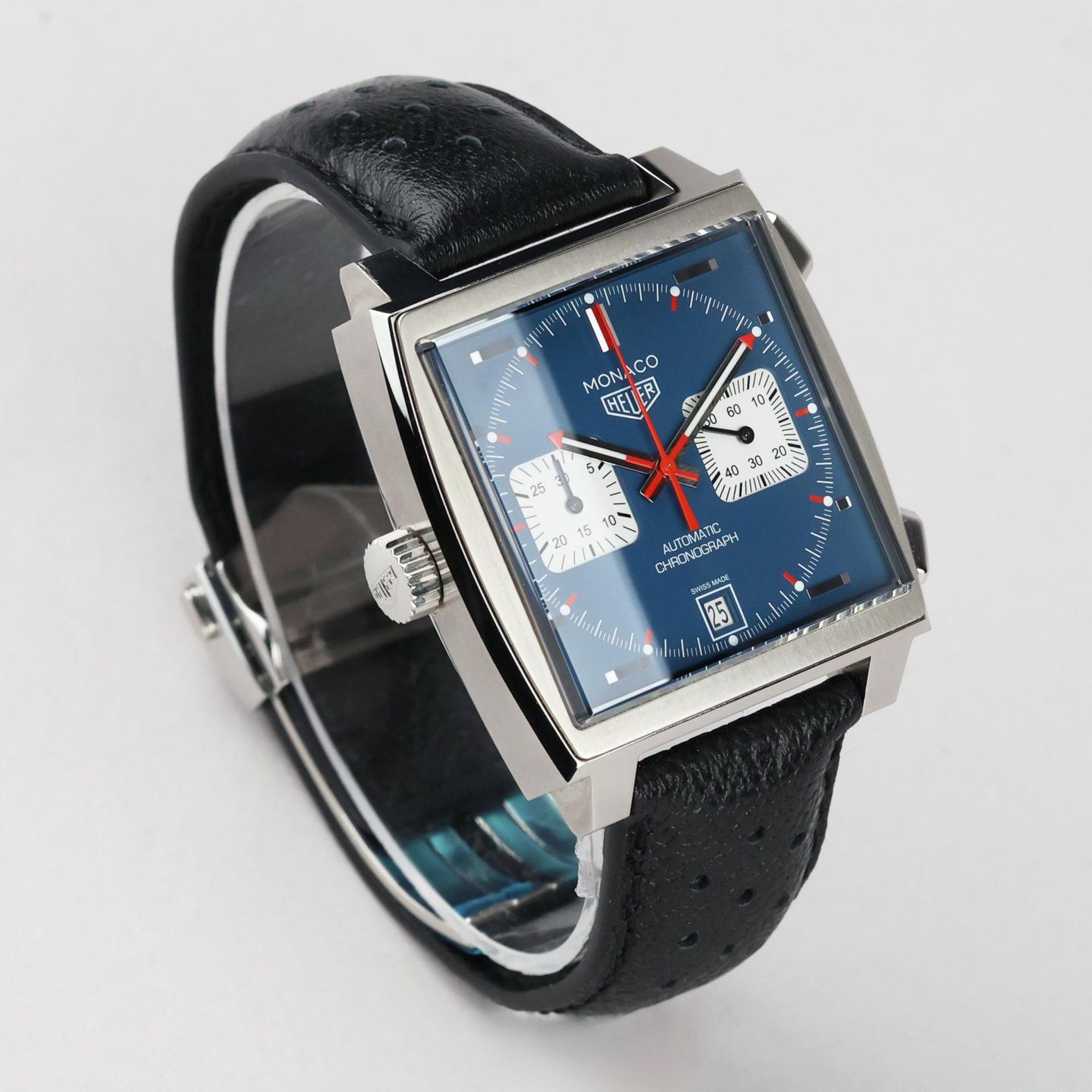 TAG Heuer Monaco Calibre 11 CAW211P (2025) - Blauw wijzerplaat 39mm Staal (2/8)