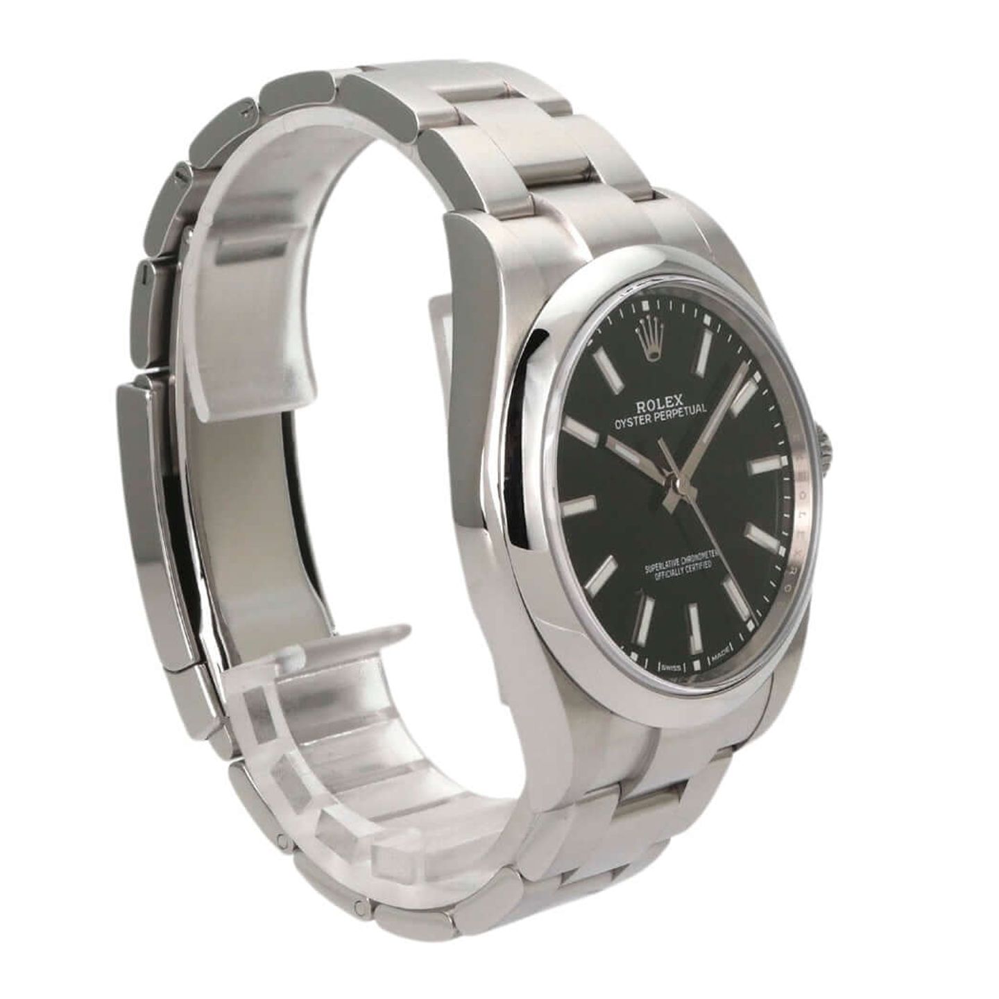 Rolex Oyster Perpetual 39 114300 (2020) - Zwart wijzerplaat 39mm Staal (3/8)