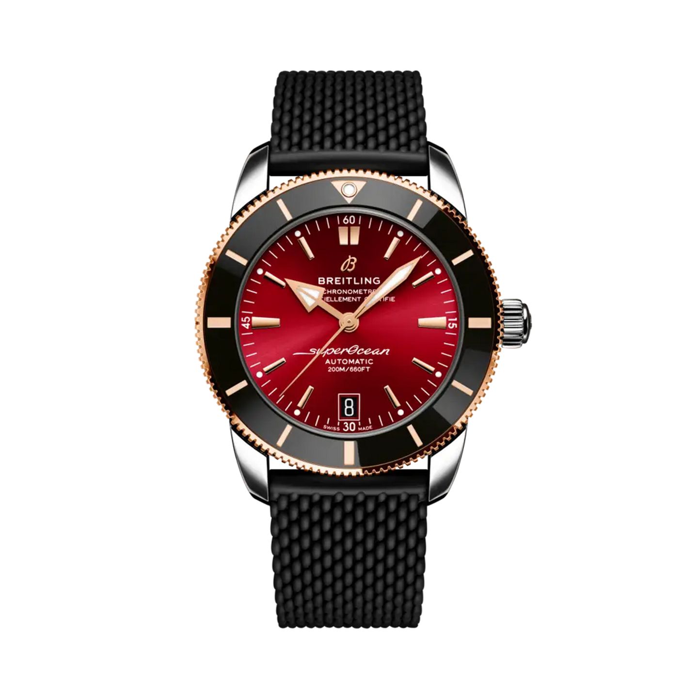 Breitling Superocean Heritage II 42 UB20106A1B1S1 (2025) - Rood wijzerplaat 42mm Goud/Staal (1/1)