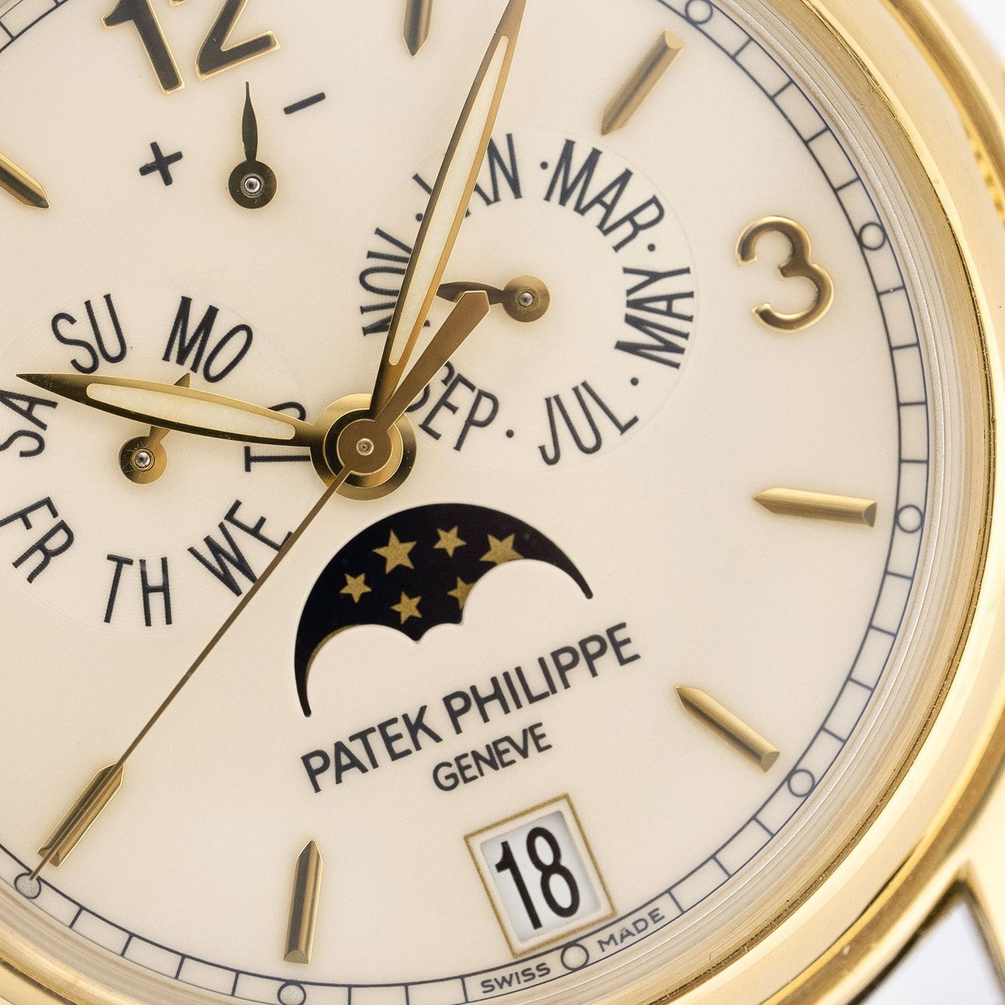 Patek Philippe Annual Calendar 5146J-001 (Onbekend (willekeurig serienummer)) - Beige wijzerplaat 39mm Geelgoud (3/6)