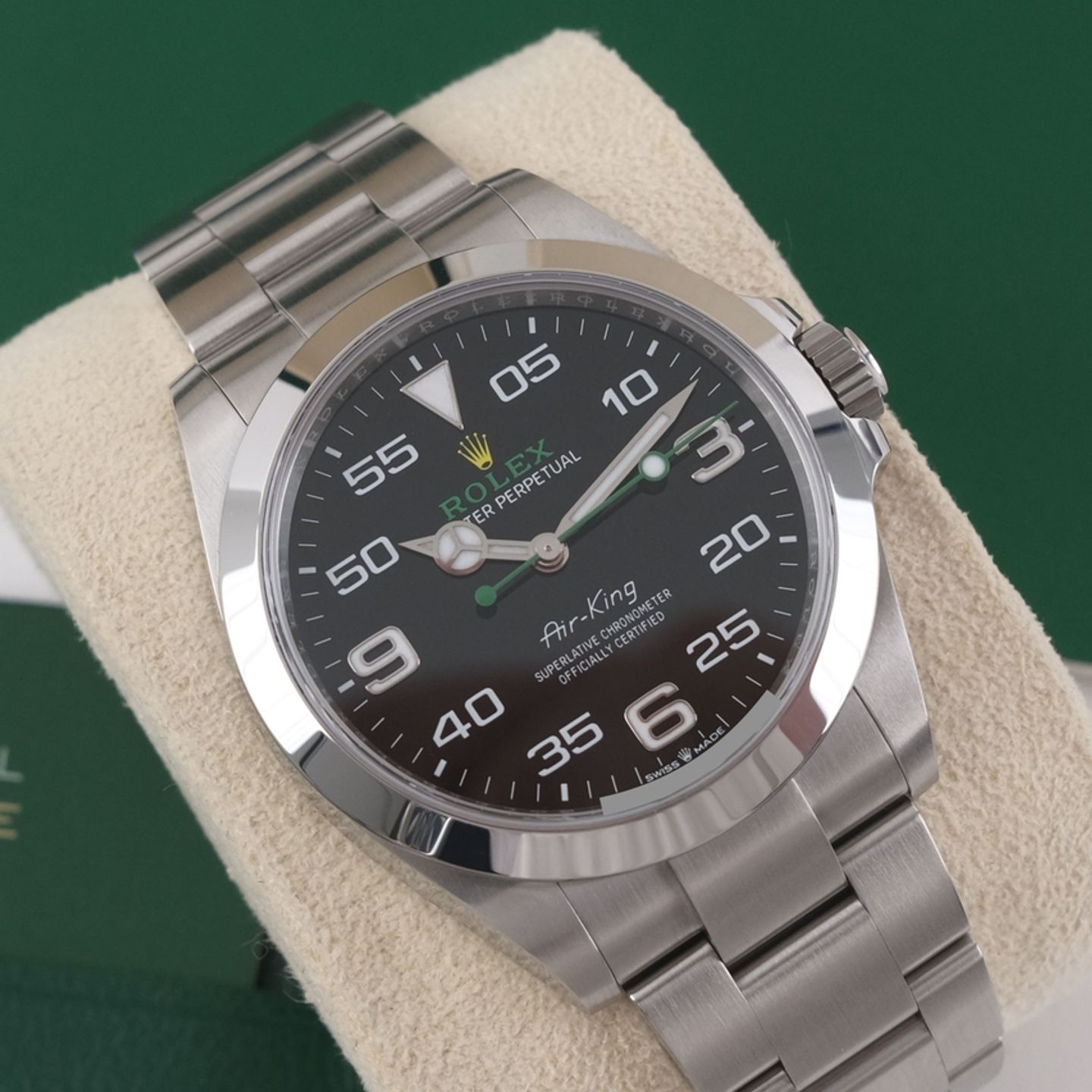 Rolex Air-King 126900 (2024) - Zwart wijzerplaat 40mm Staal (3/8)