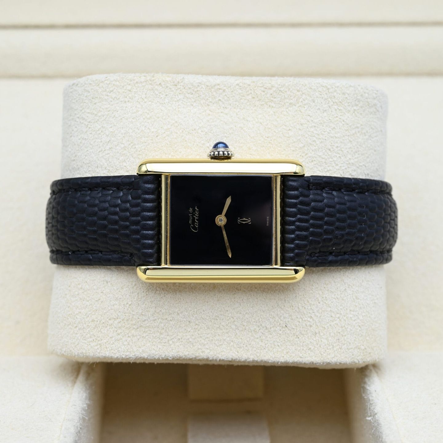 Cartier Tank Vermeil Unknown (Unknown (random serial)) - Black dial 23 mm Silver case (4/7)