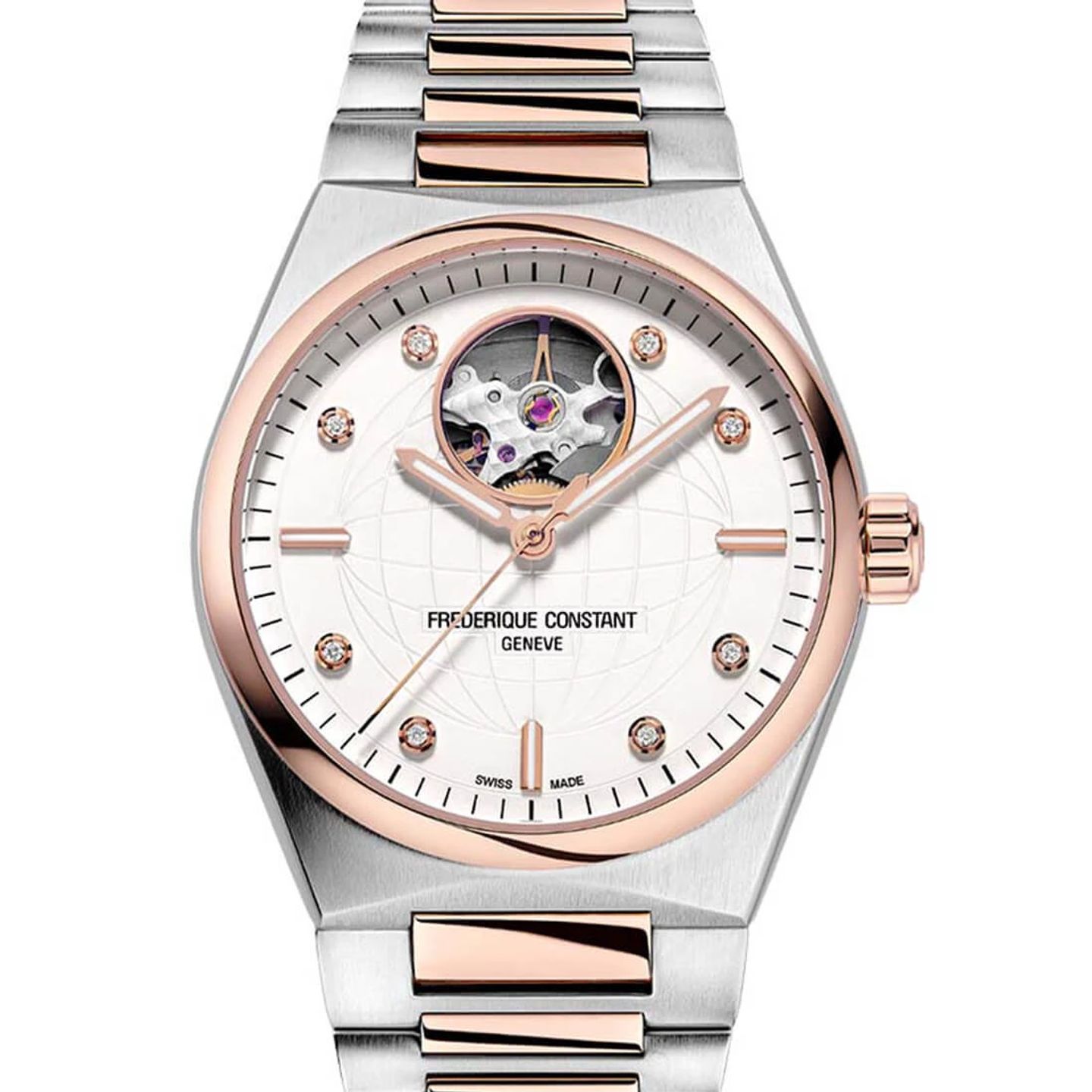 Frederique Constant Ladies Automatic Heart Beat FC-310VD2NH2B (2024) - Wit wijzerplaat 34mm Staal (1/2)