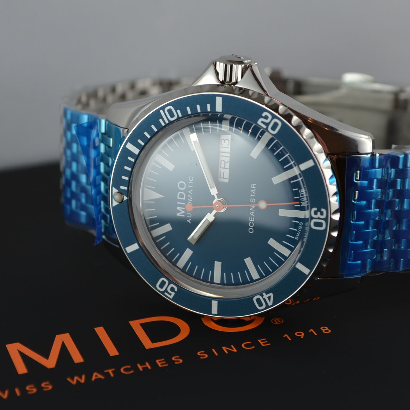 Mido Ocean Star M026.830.11.041.00 (Onbekend (willekeurig serienummer)) - Blauw wijzerplaat 40mm Staal (3/5)