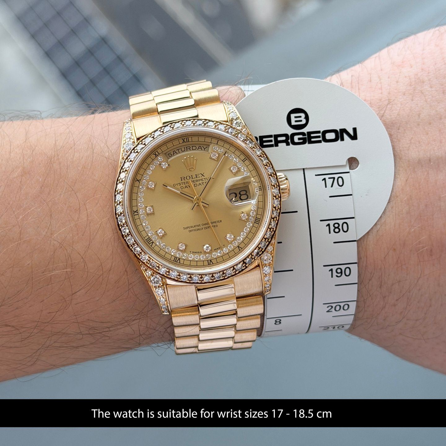 Rolex Day-Date 36 18388 (1991) - Champagne dial 36 mm Yellow Gold case (2/8)