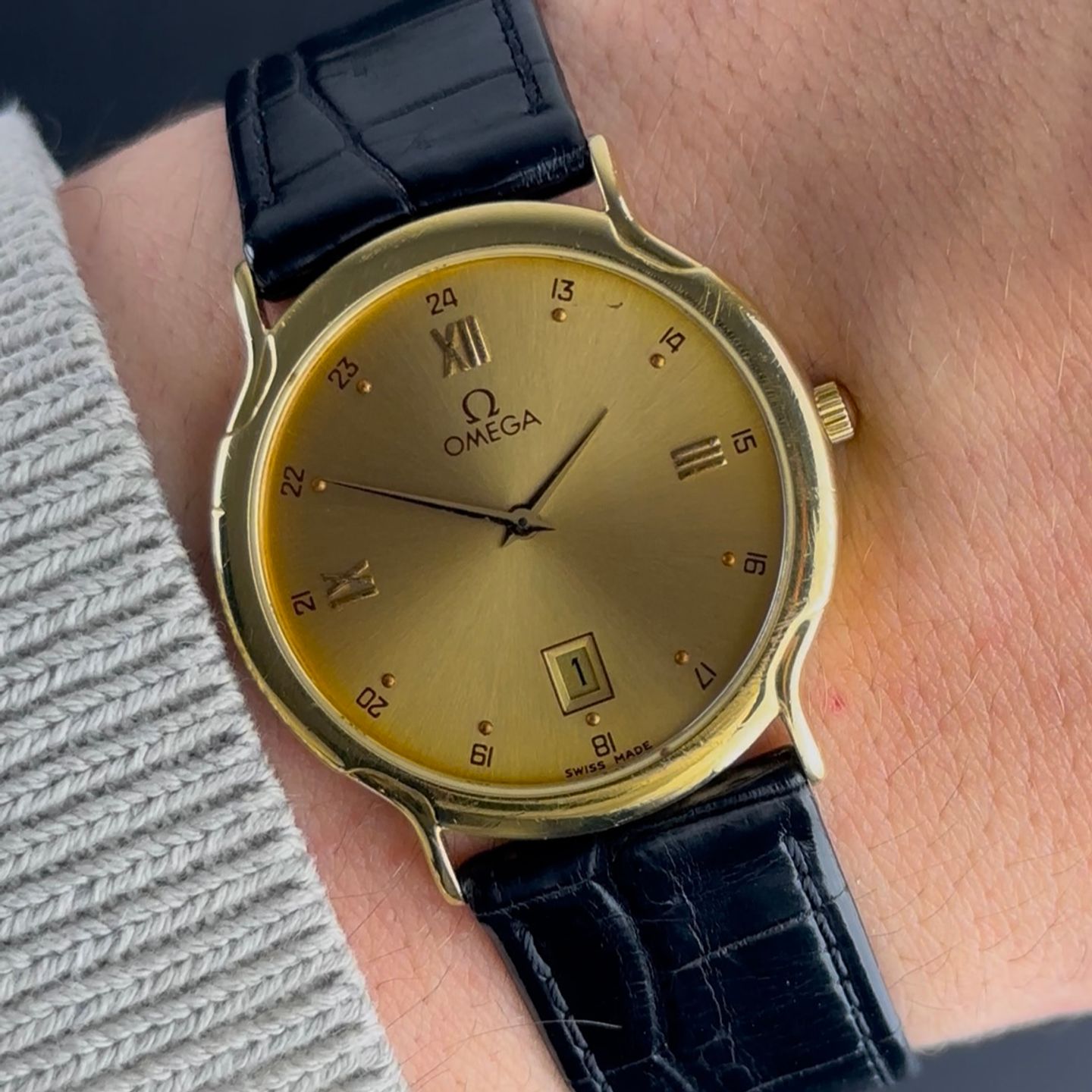 Omega Vintage 196.772 (1985) - Goud wijzerplaat 31mm Geelgoud (2/8)