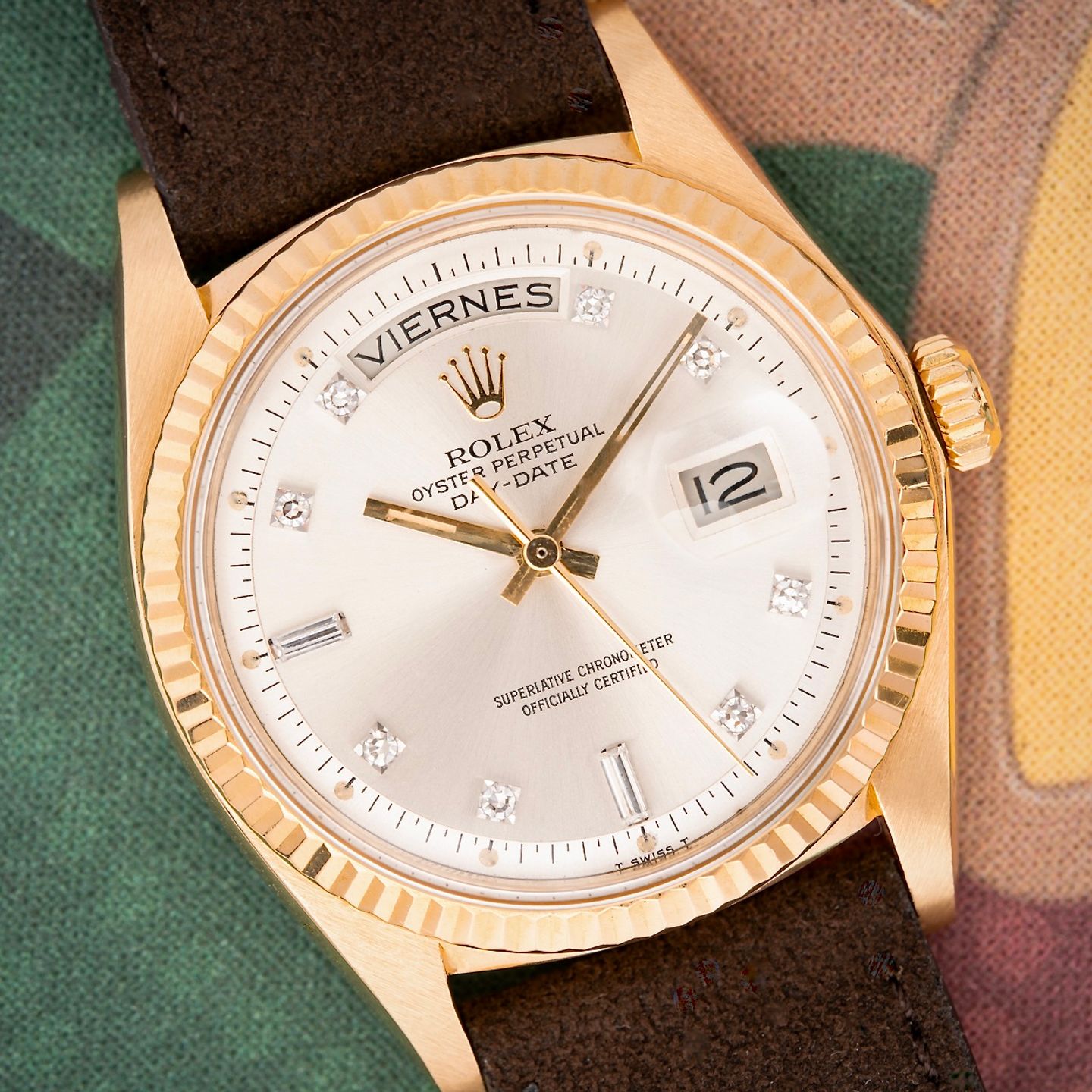 Rolex Day-Date 1803 (1976) - Silver dial 36 mm Yellow Gold case (1/8)