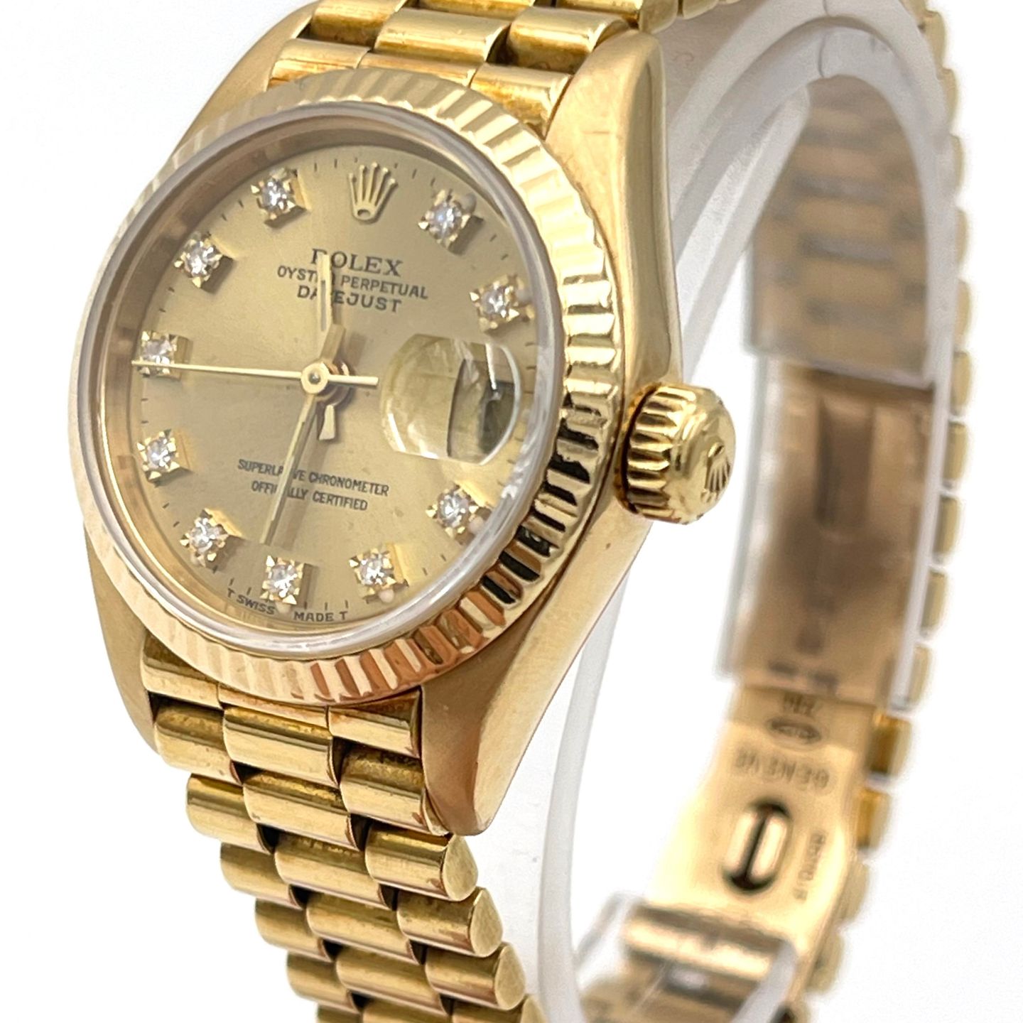 Rolex Lady-Datejust 69178 (1996) - Gold dial 26 mm Yellow Gold case (3/6)