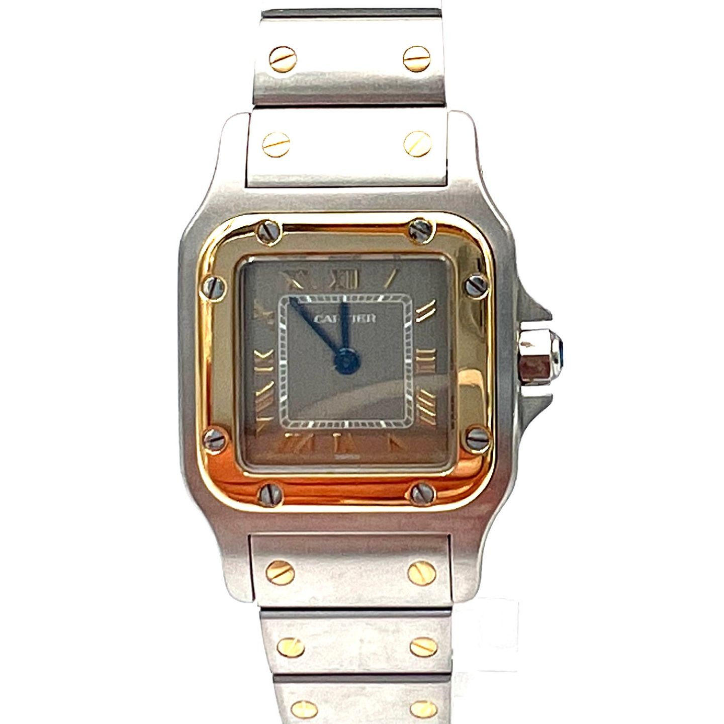 Cartier Santos Galbée 1057930 (Unknown (random serial)) - Grey dial 24 mm Gold/Steel case (1/5)