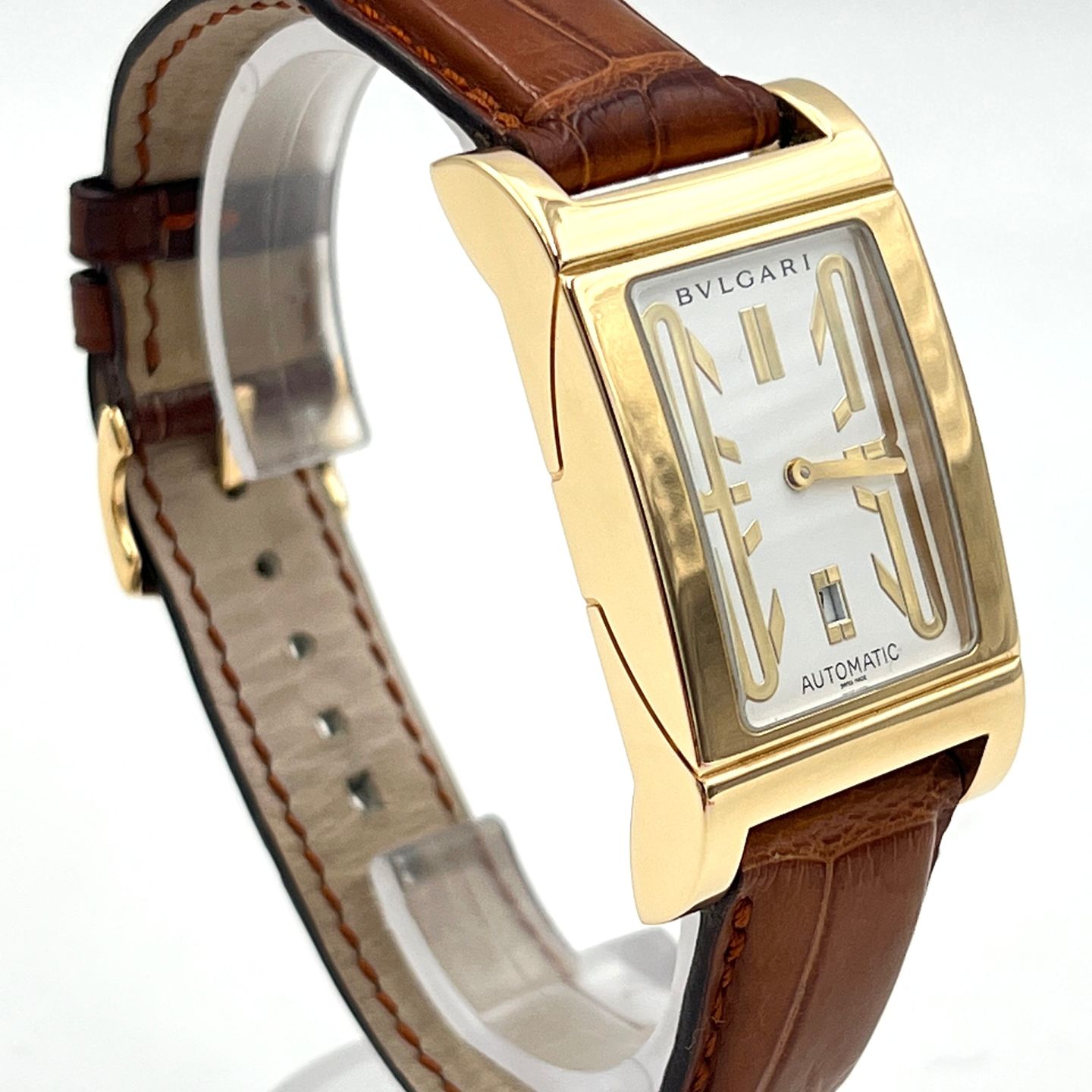 Bulgari Rettangolo RT 45 G (Unknown (random serial)) - White dial 26 mm Yellow Gold case (3/8)