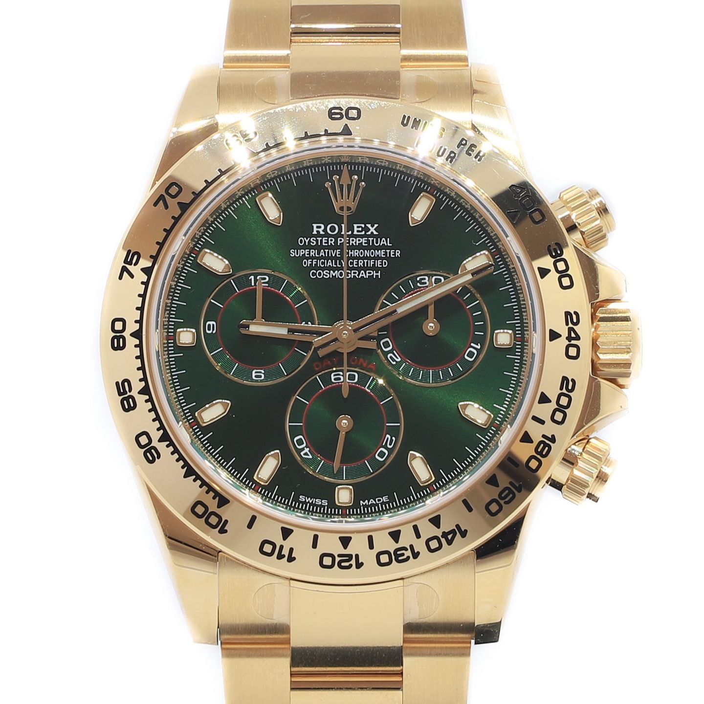 Rolex Daytona 116508 (2021) - Groen wijzerplaat 40mm Geelgoud (1/1)