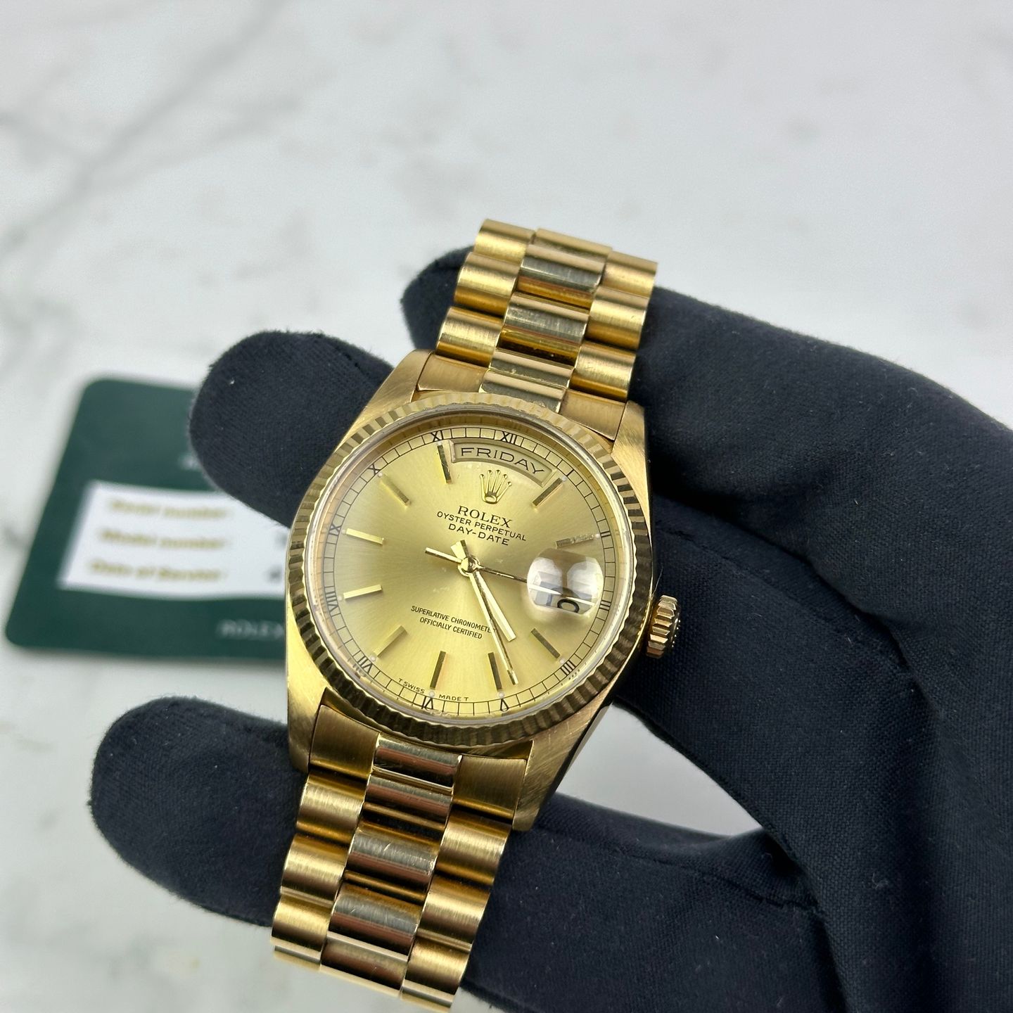 Rolex Day-Date 36 18238 (Unknown (random serial)) - Champagne dial 36 mm Yellow Gold case (1/1)