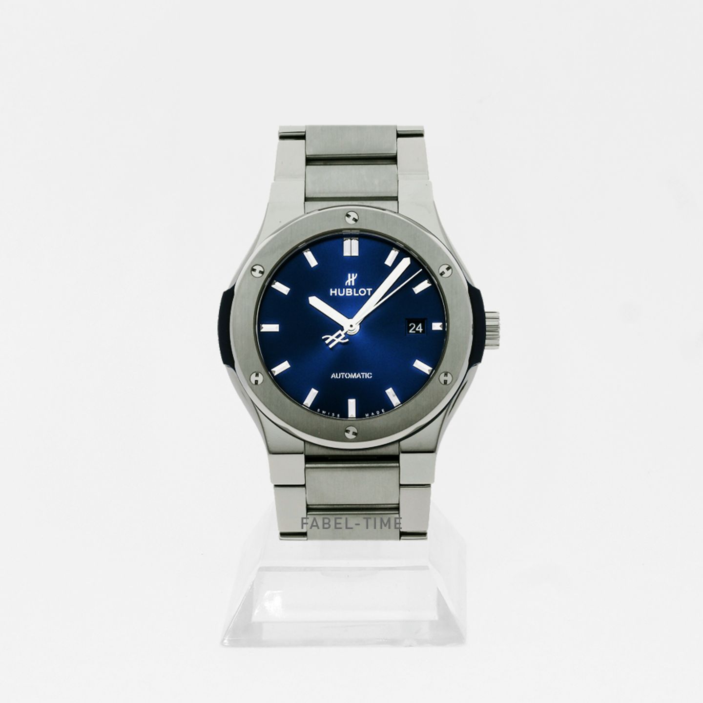 Hublot Classic Fusion 568.NX.7170.NX (2024) - Blauw wijzerplaat 38mm Titanium (1/1)