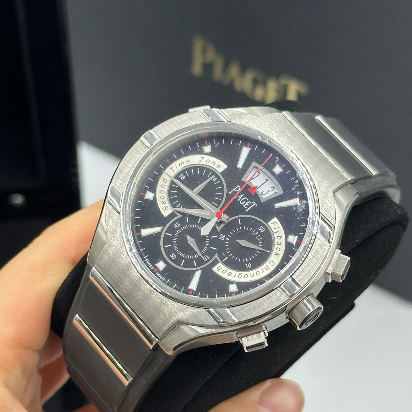 Piaget Polo FortyFive G0A34002 (2022) - Zwart wijzerplaat 45mm Titanium (3/8)