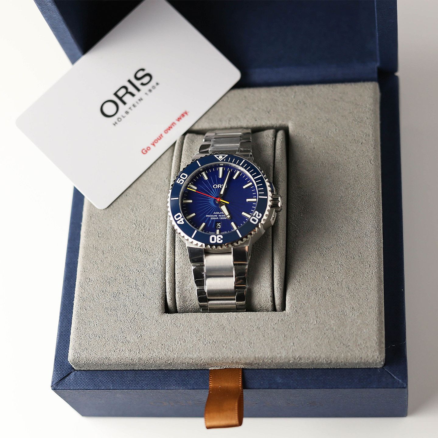 Oris Aquis 01 733 7766 4185-Set (2022) - Blue dial 42 mm Steel case (1/6)
