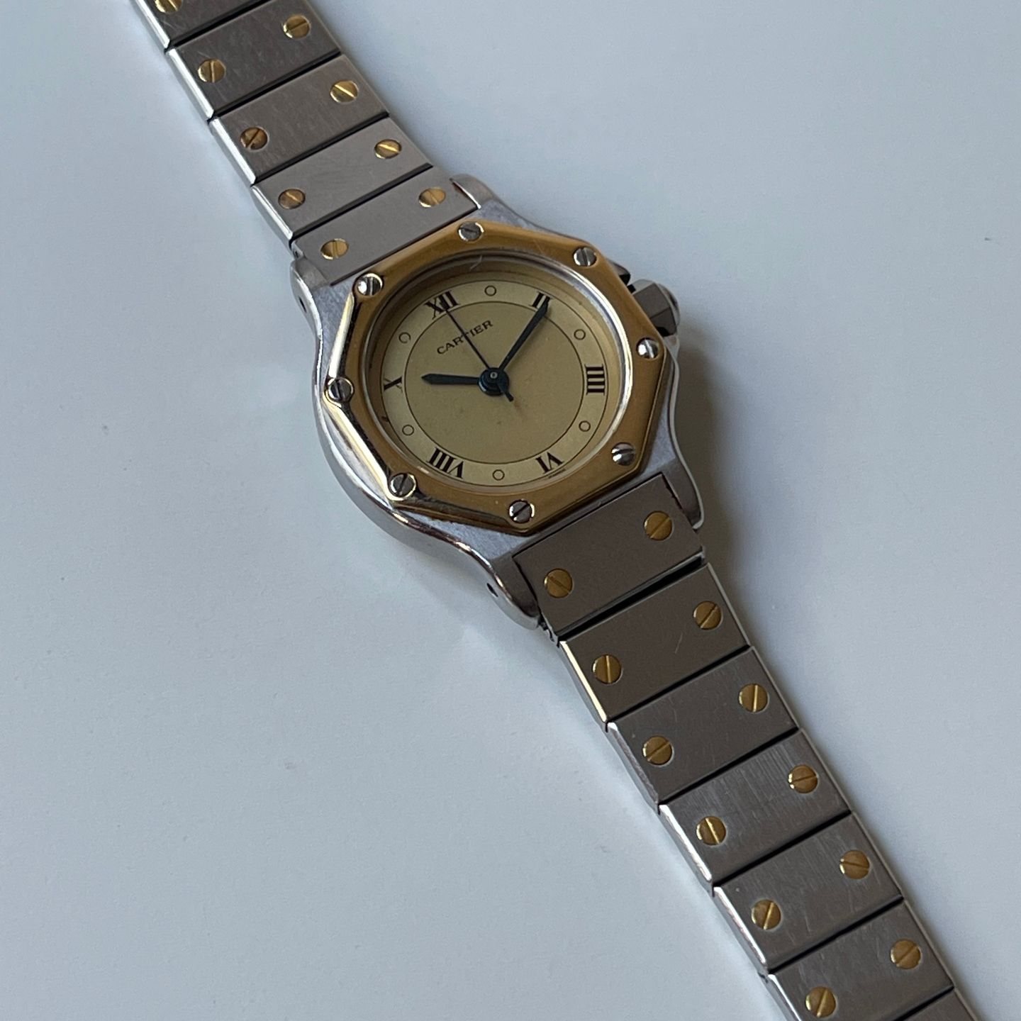 Cartier Santos 076413 (1990) - Champagne dial 40 mm Steel case (5/6)