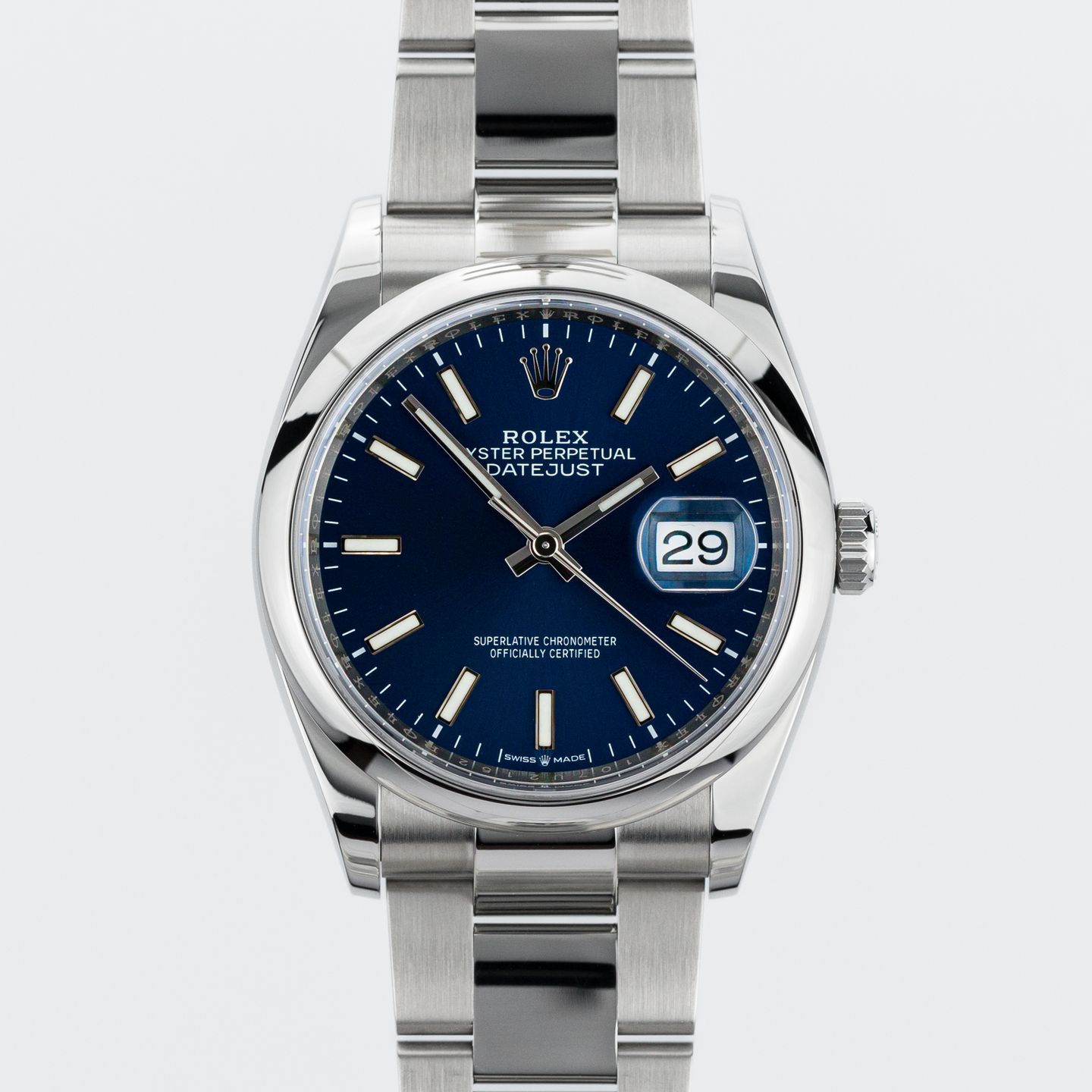 Rolex Datejust 36 126200 (2020) - Blauw wijzerplaat 36mm Staal (1/8)