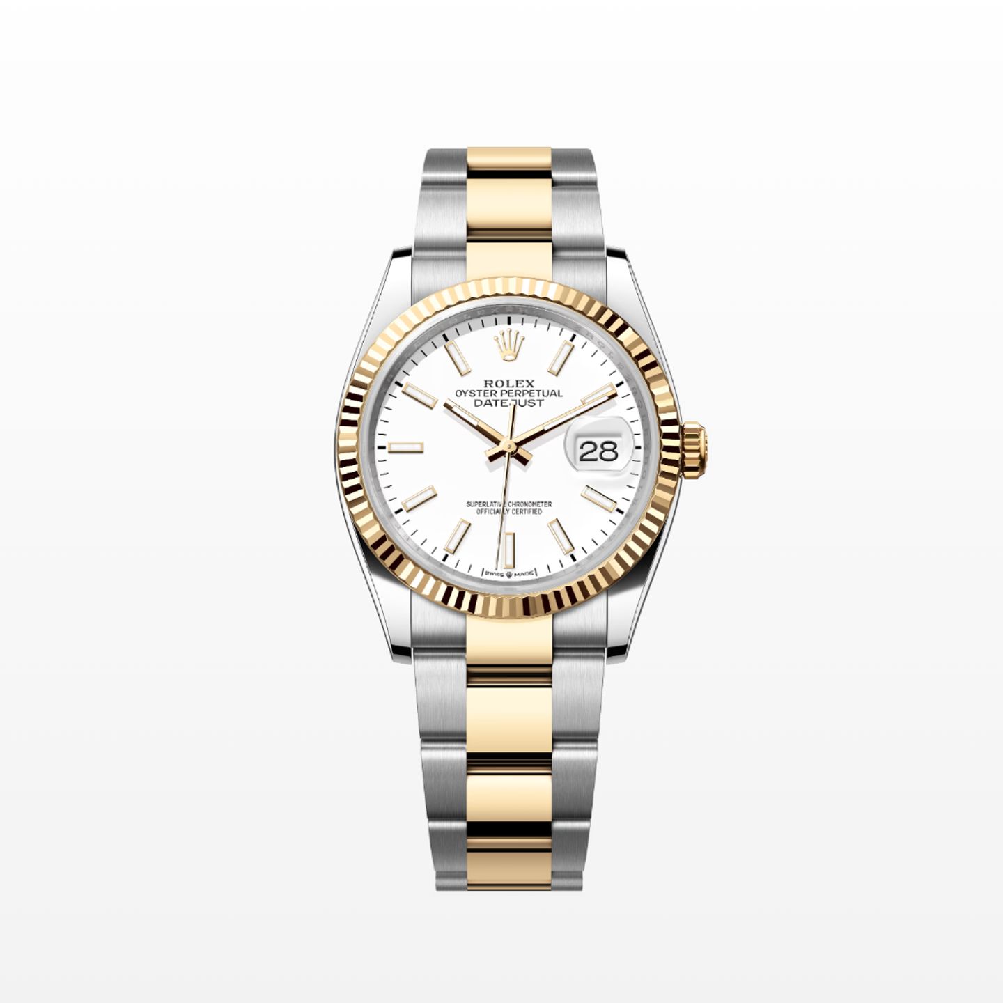 Rolex Datejust 36 126233 (Unknown (random serial)) - White dial 36 mm Gold/Steel case (1/1)