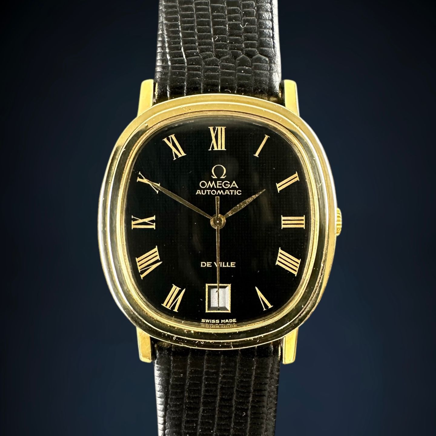 Omega De Ville 162.0063 (1974) - Black dial 32 mm Gold/Steel case (1/8)