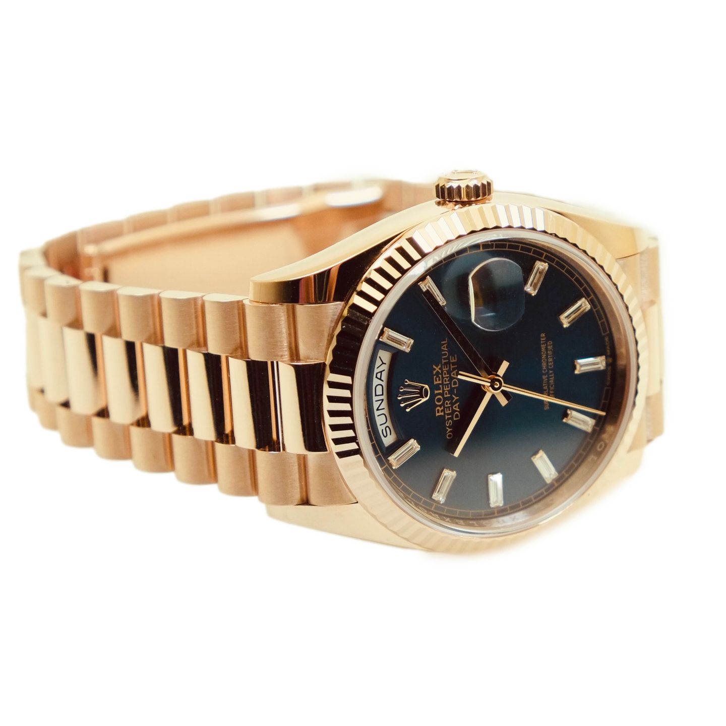 Rolex Day-Date 36 128235 (2025) - Blue dial 36 mm Rose Gold case (2/6)